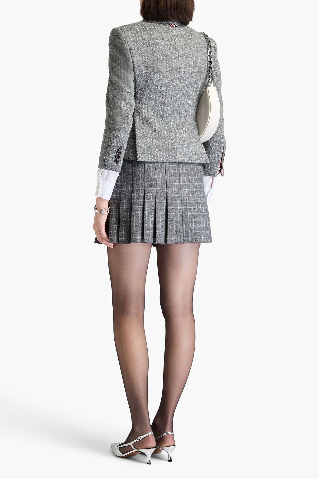 THOM BROWNE Blazer aus Woll-Tweed mit Nadelstreifen