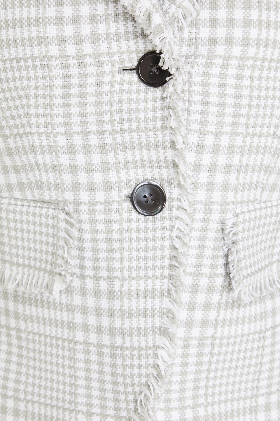 Thom Browne Checked Cotton-tweed Blazer In Stone