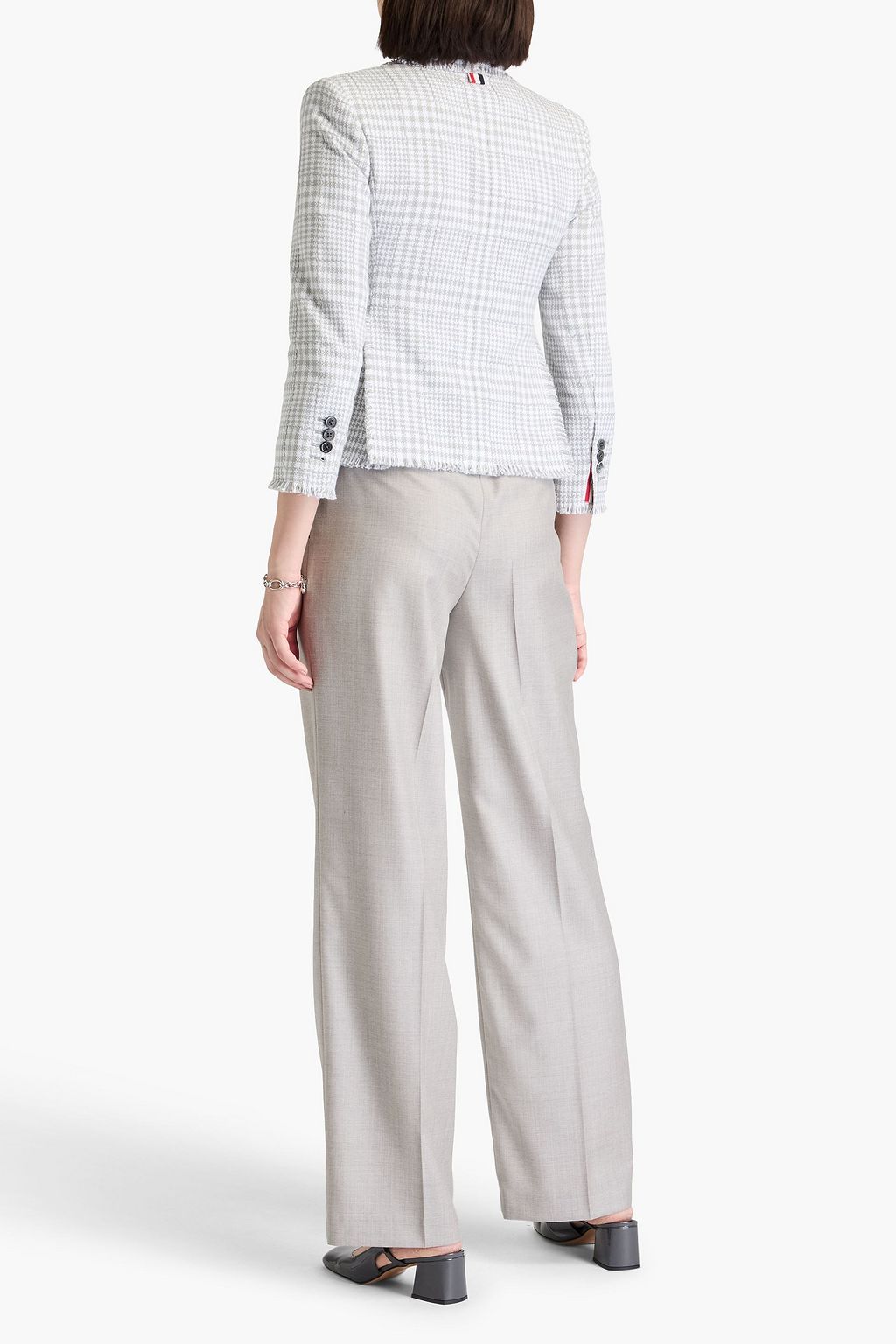 THOM BROWNE Checked cotton-tweed blazer