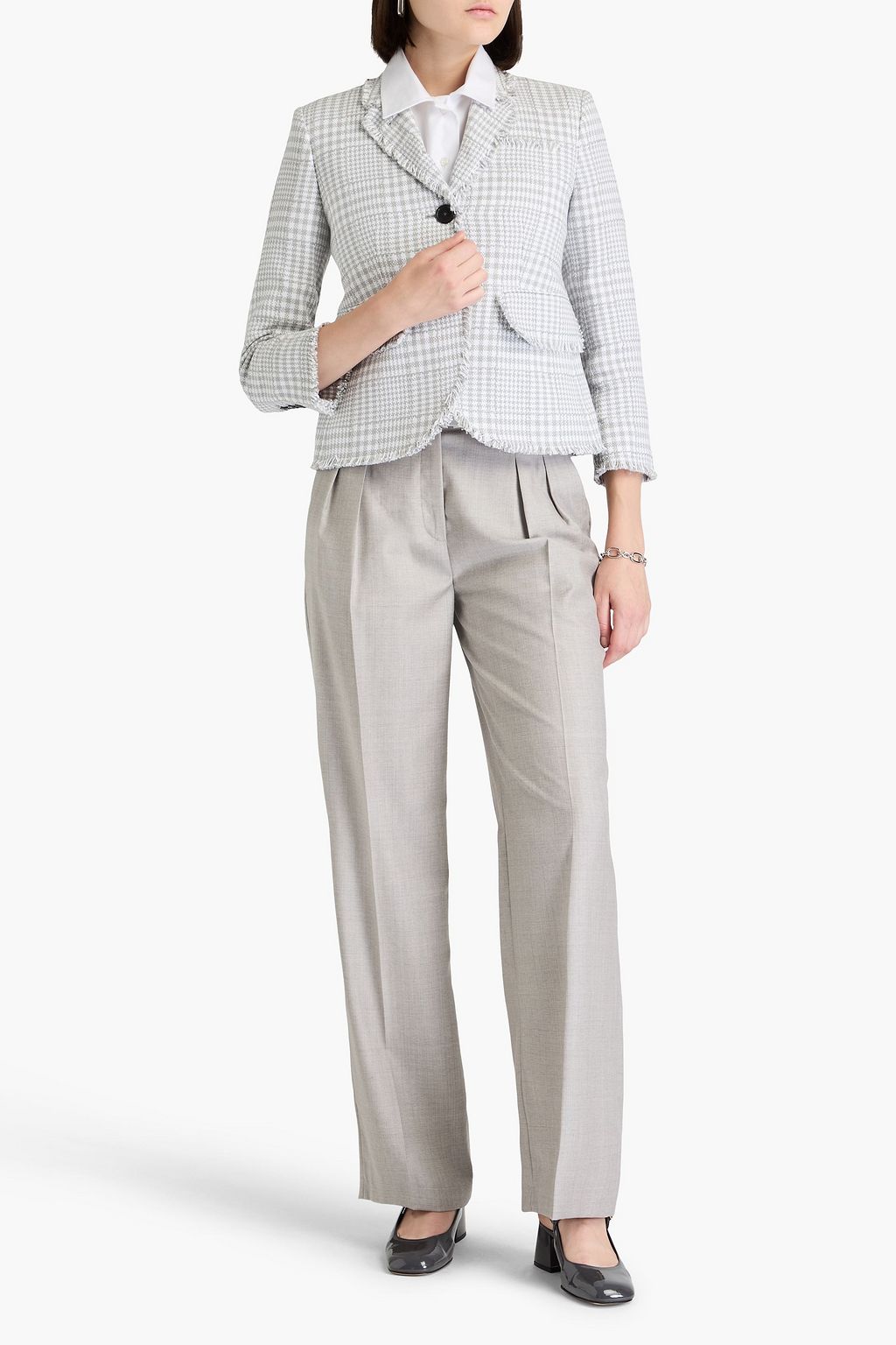 THOM BROWNE Checked cotton-tweed blazer