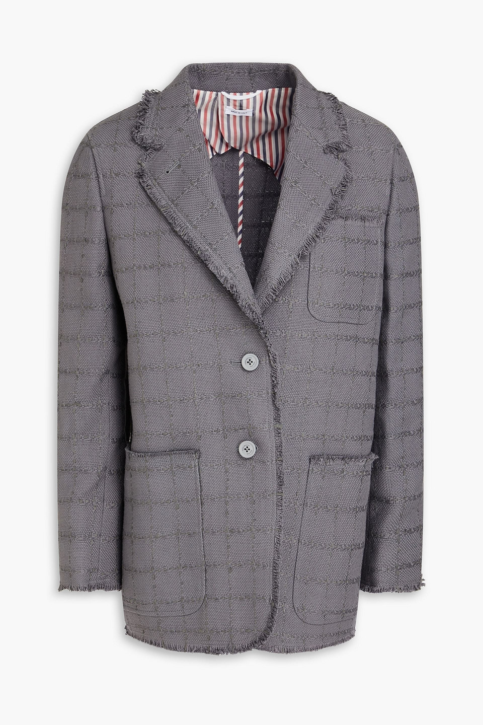 Thom Browne Checked Cotton-blend Tweed Blazer In Anthracite