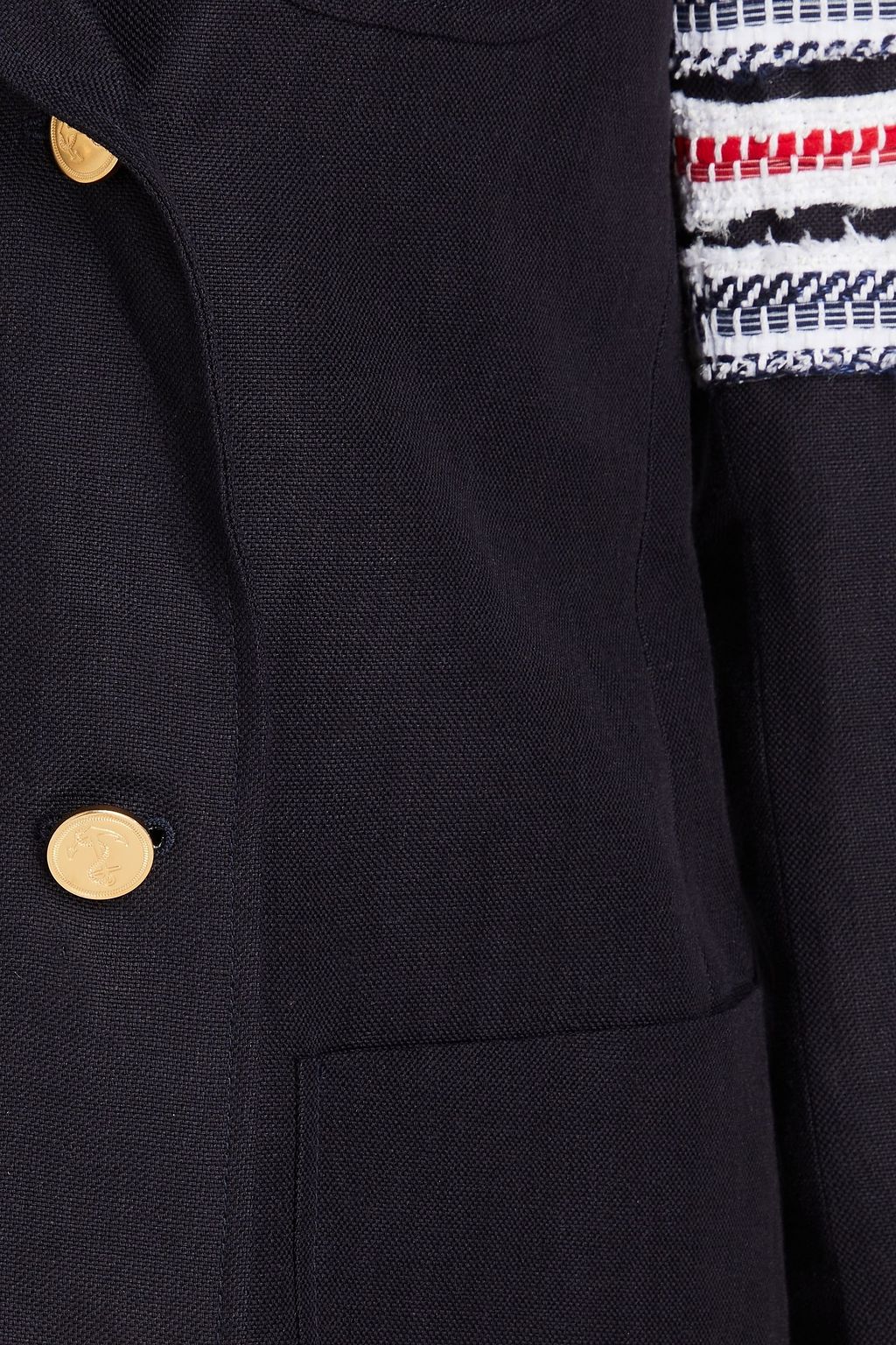 THOM BROWNE Double-breasted striped linen blazer