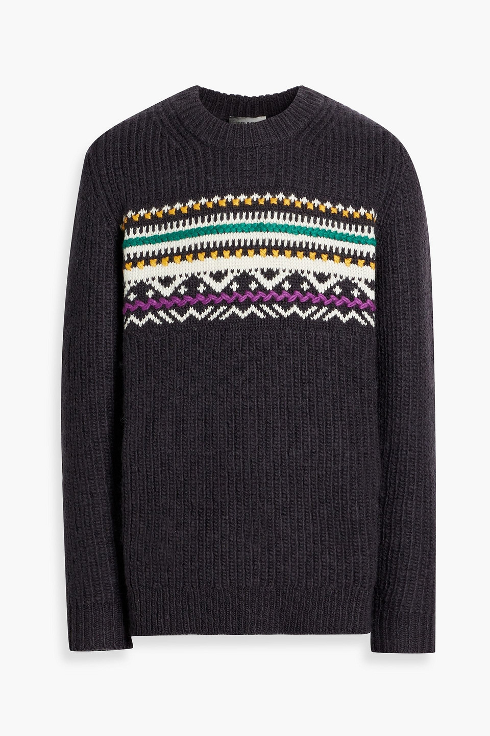 Isabel Marant Gerald Fair Isle Wool-blend Sweater In Navy