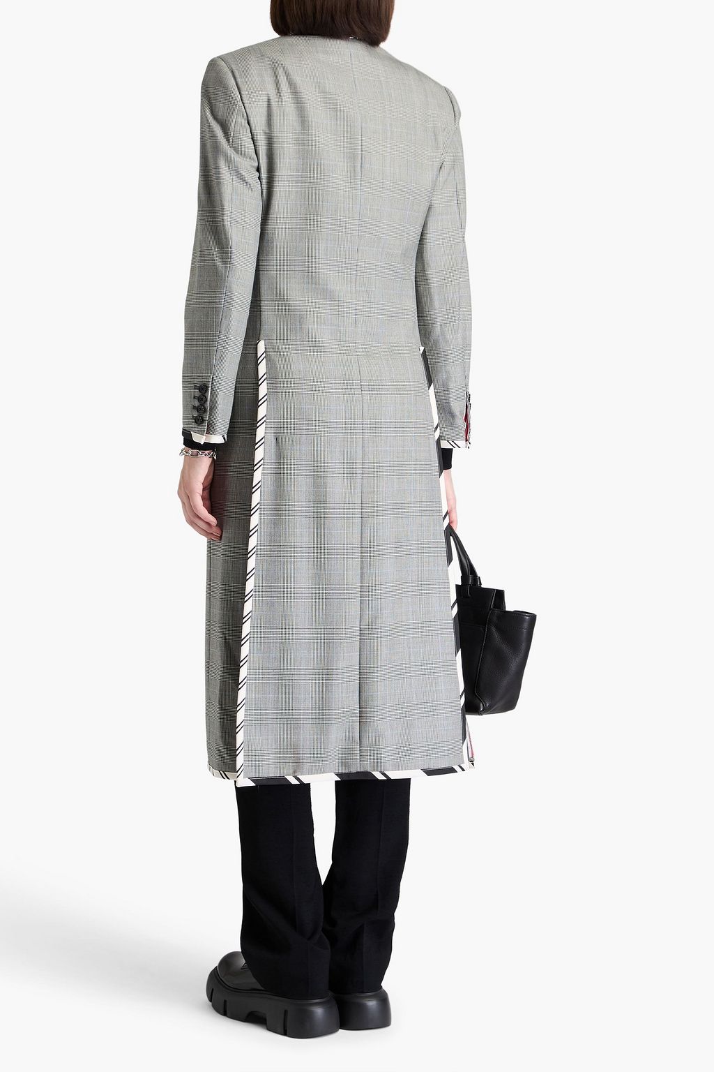 THOM BROWNE معطف مصنوع من الصوف ومزين بنقشة مربّعات برنس أوف ويلز