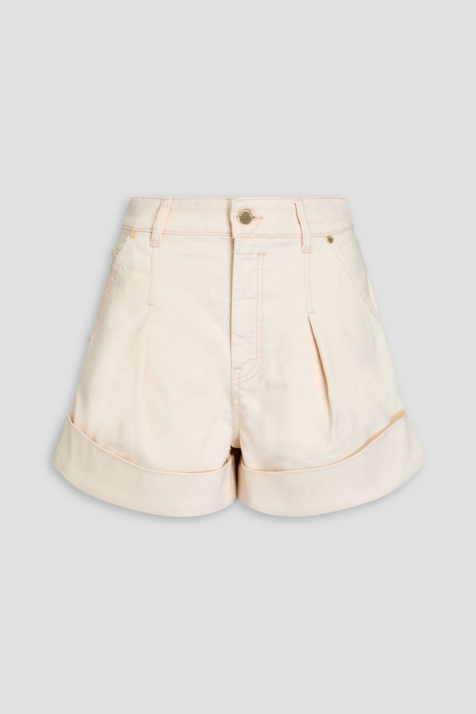Zimmermann Jeansshorts Mit Falten In Naturfarben