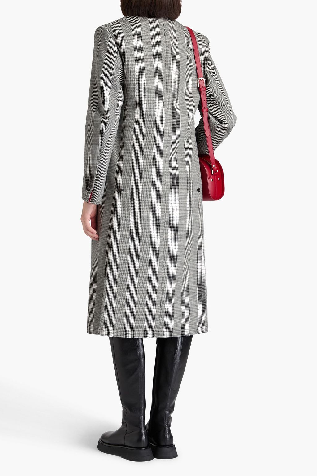 THOM BROWNE Prince of Wales checked wool coat