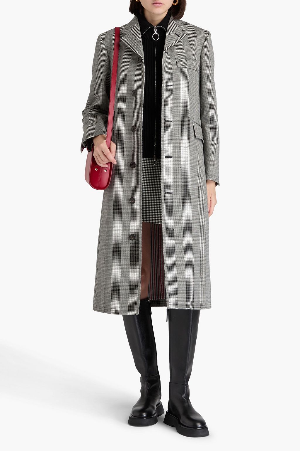 THOM BROWNE Prince of Wales checked wool coat