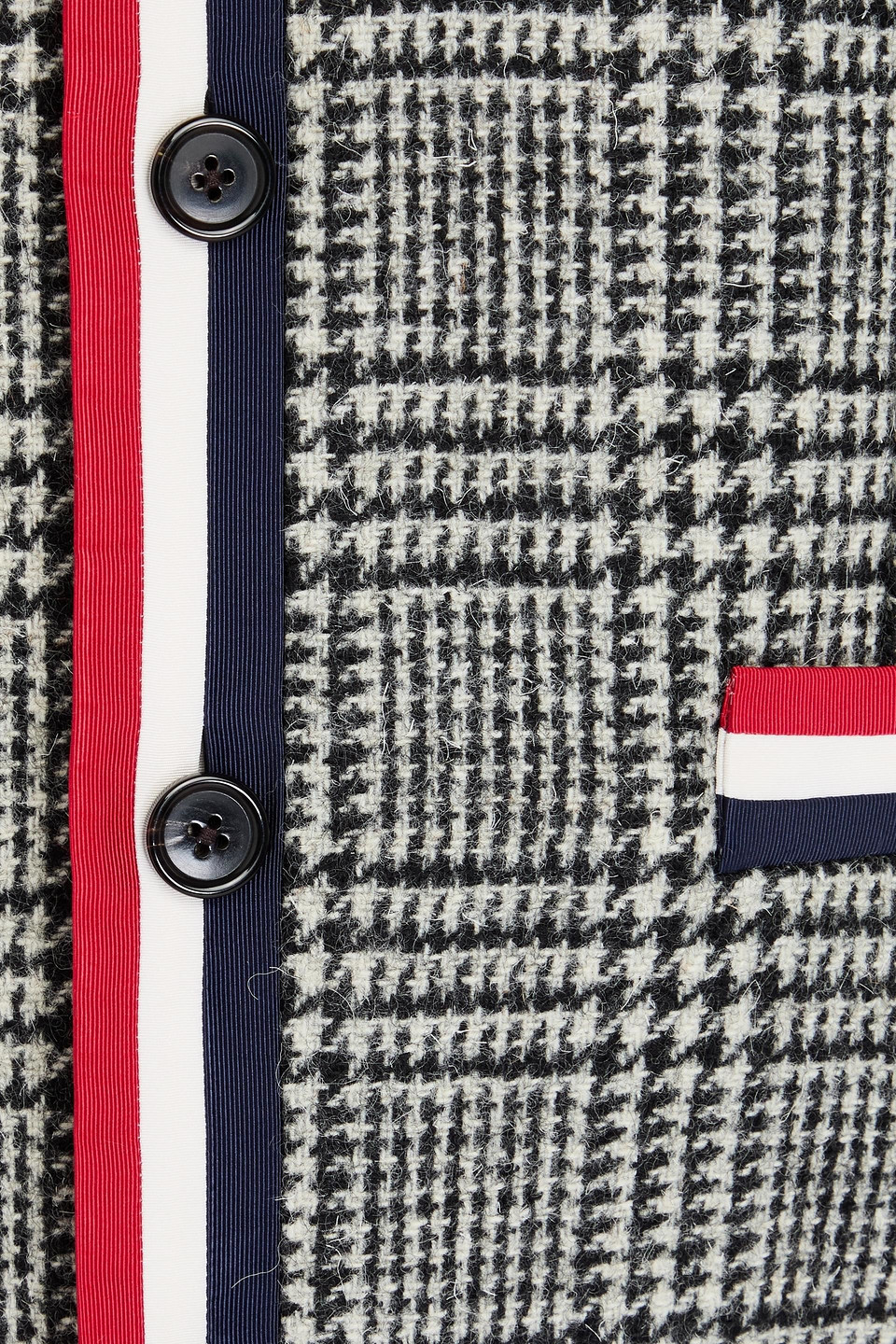 Thom Browne Prince Of Wales Checked Wool-tweed Jacket In Black
