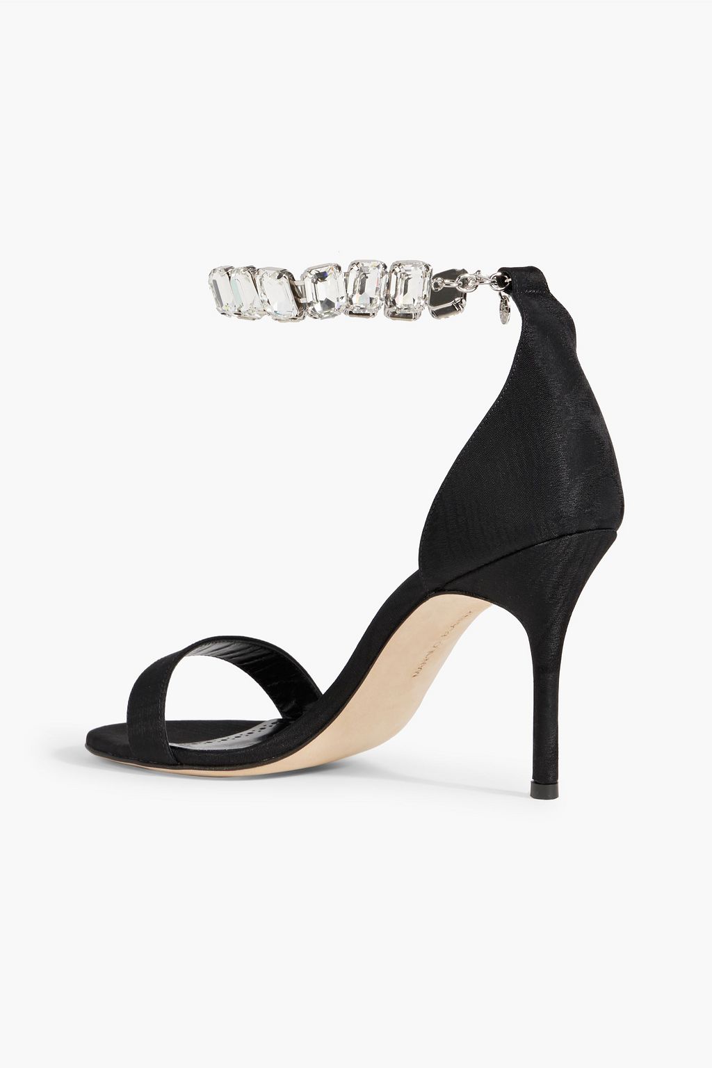 MANOLO BLAHNIK Parhima 90 crystal-embellished moire sandals