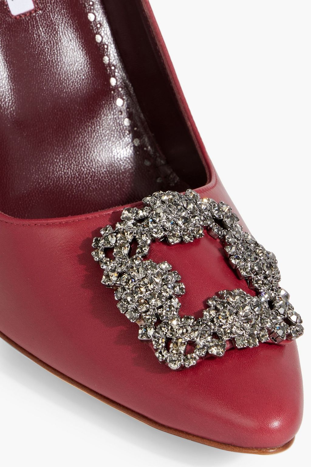 MANOLO BLAHNIK Hangisi 105 crystal-embellished leather pumps