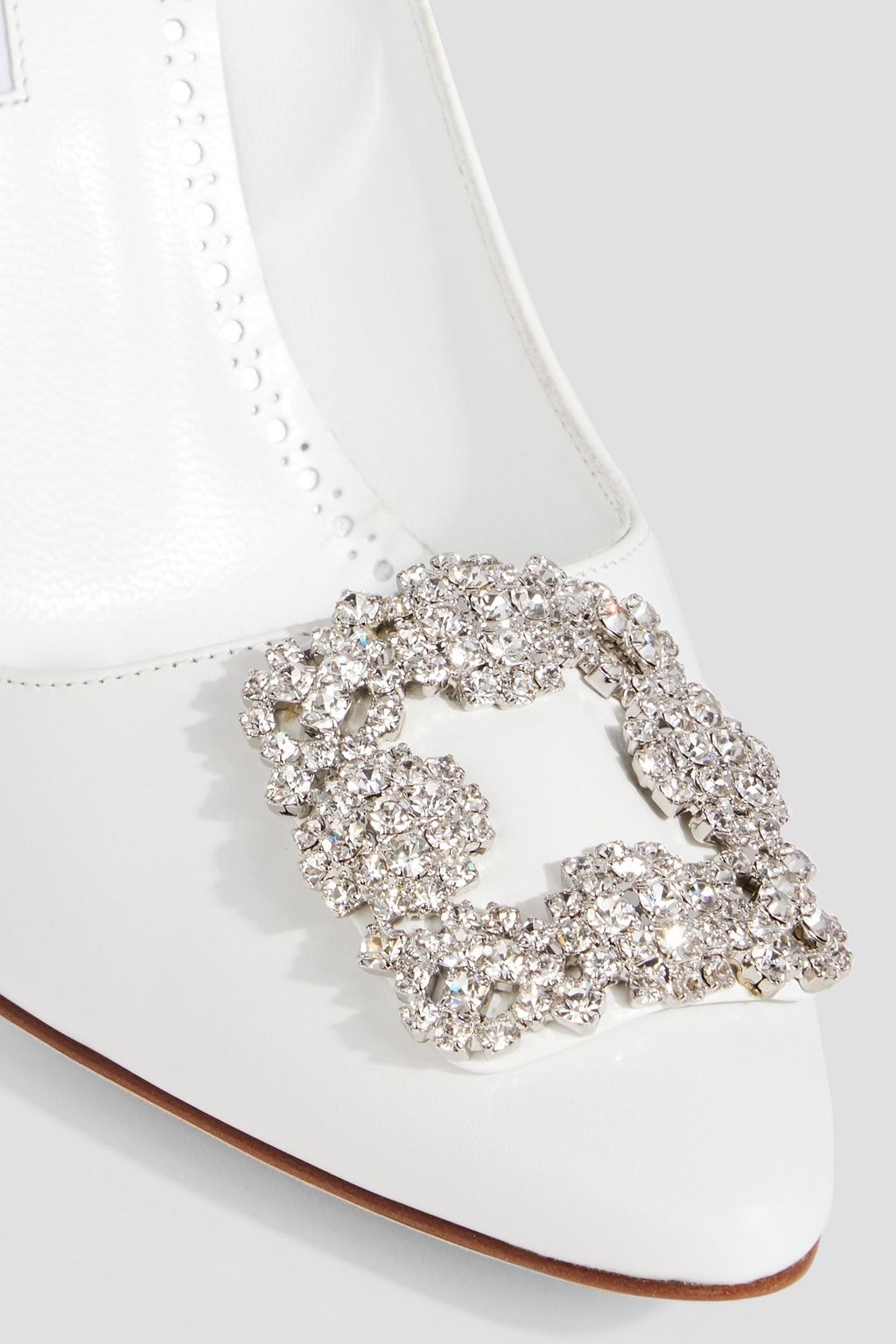 MANOLO BLAHNIK Hangisi 105 crystal-embellished leather pumps