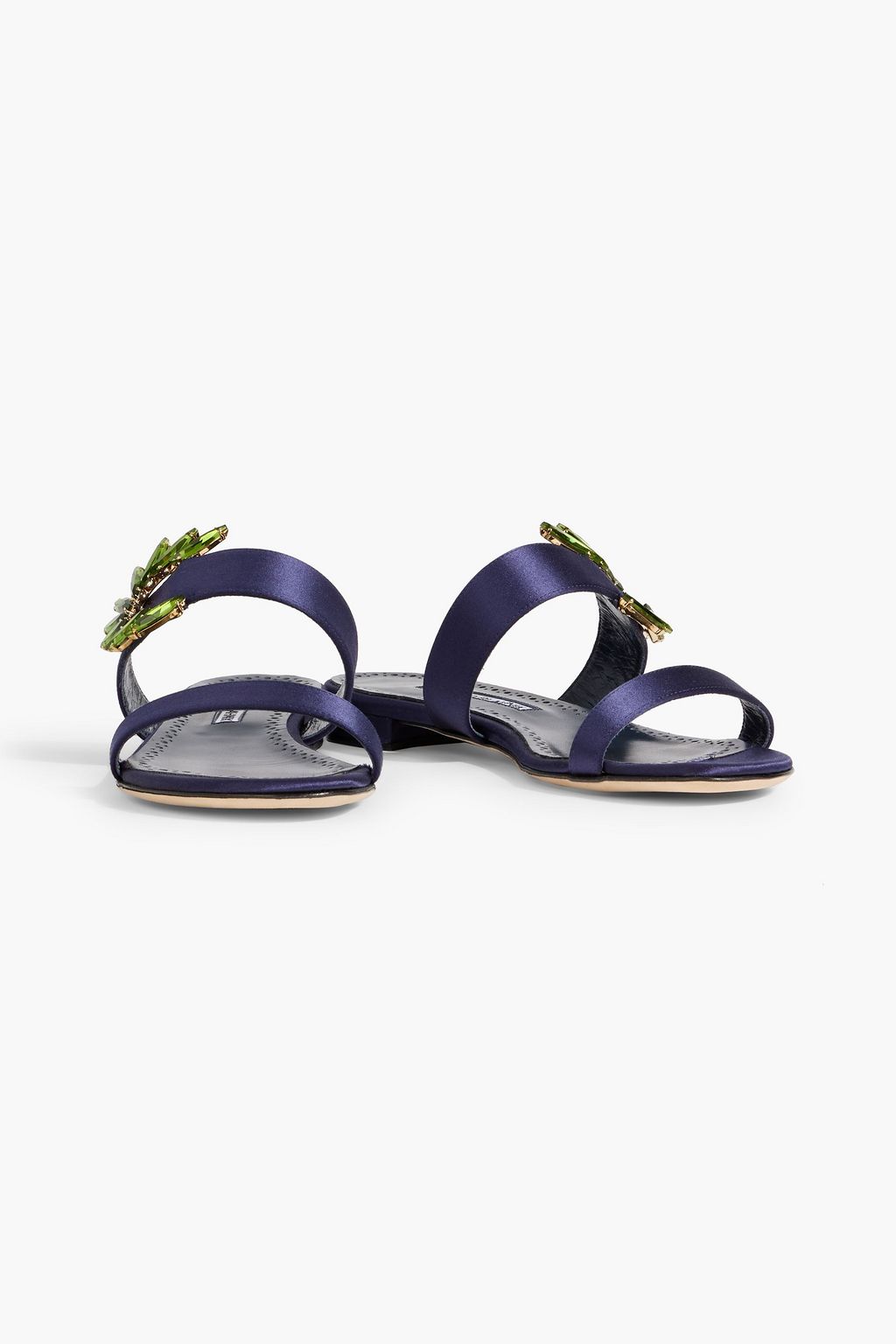 MANOLO BLAHNIK Chivela crystal-embellished satin sandals