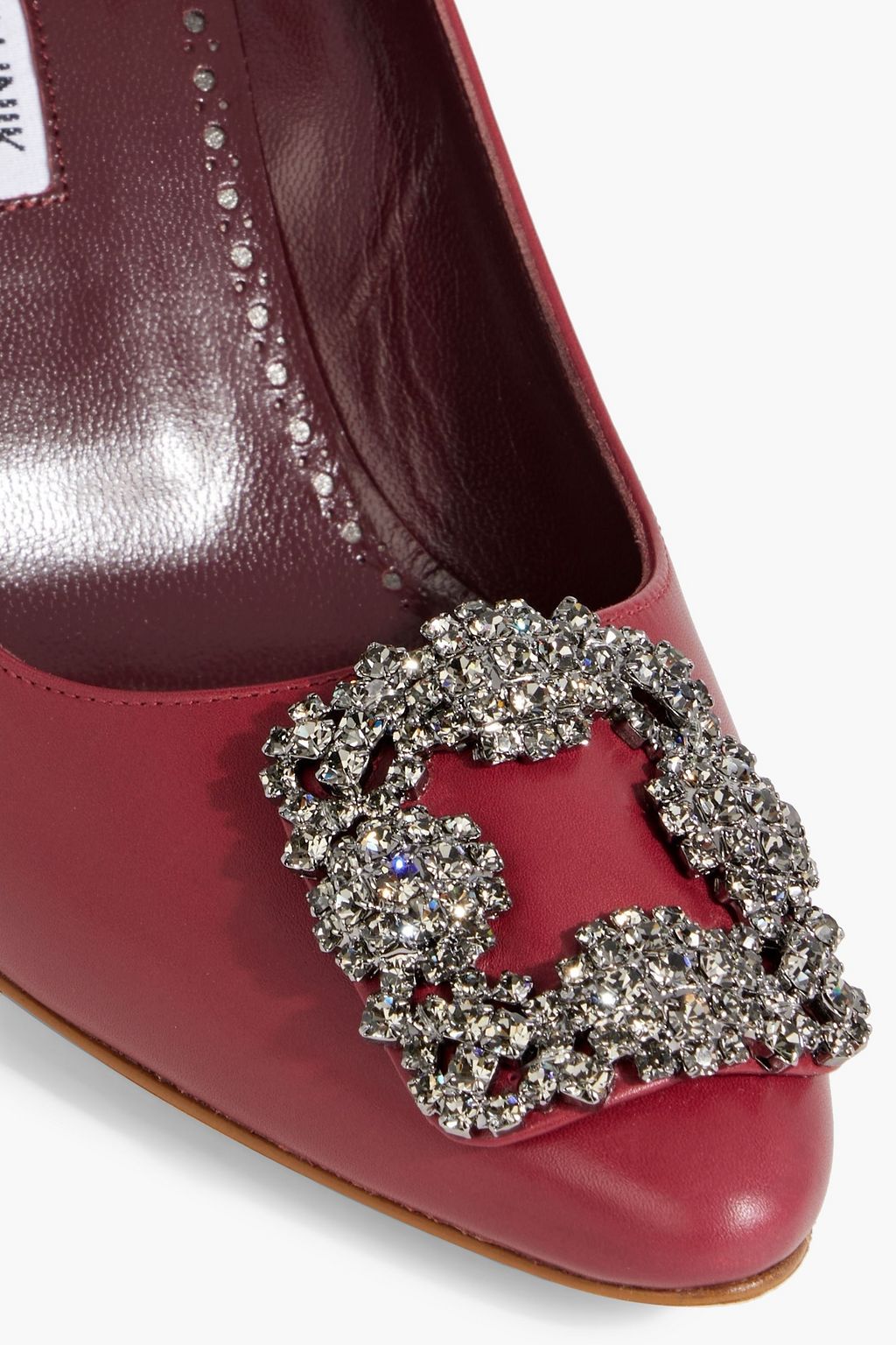 MANOLO BLAHNIK Hangisi 70 crystal-embellished leather pumps