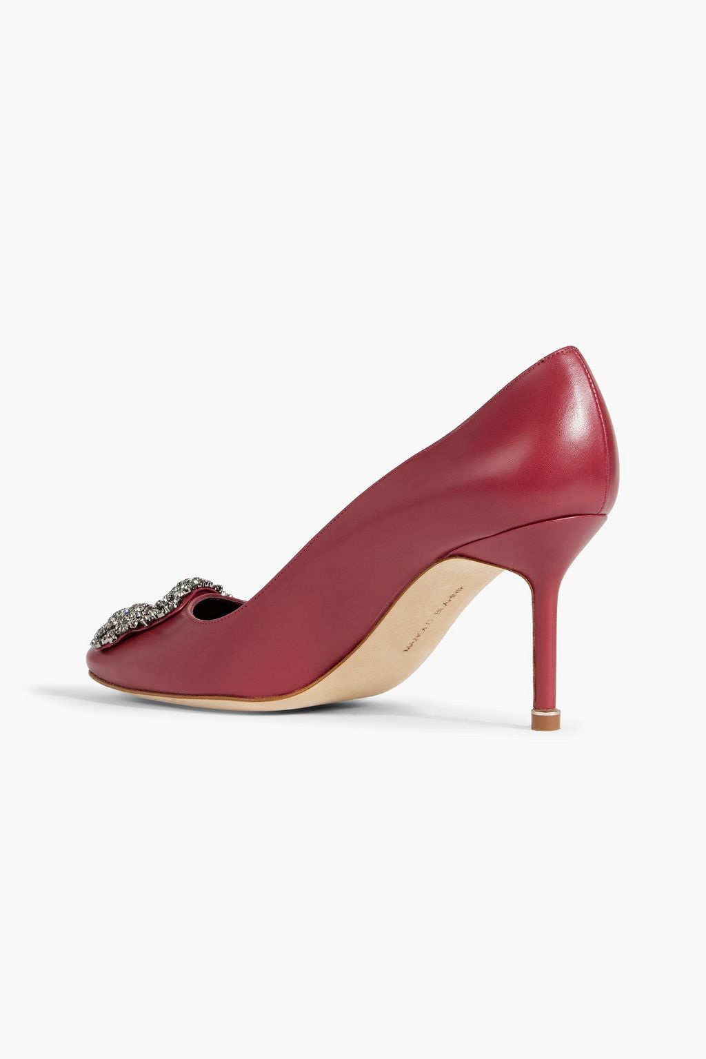 MANOLO BLAHNIK Hangisi 70 crystal-embellished leather pumps