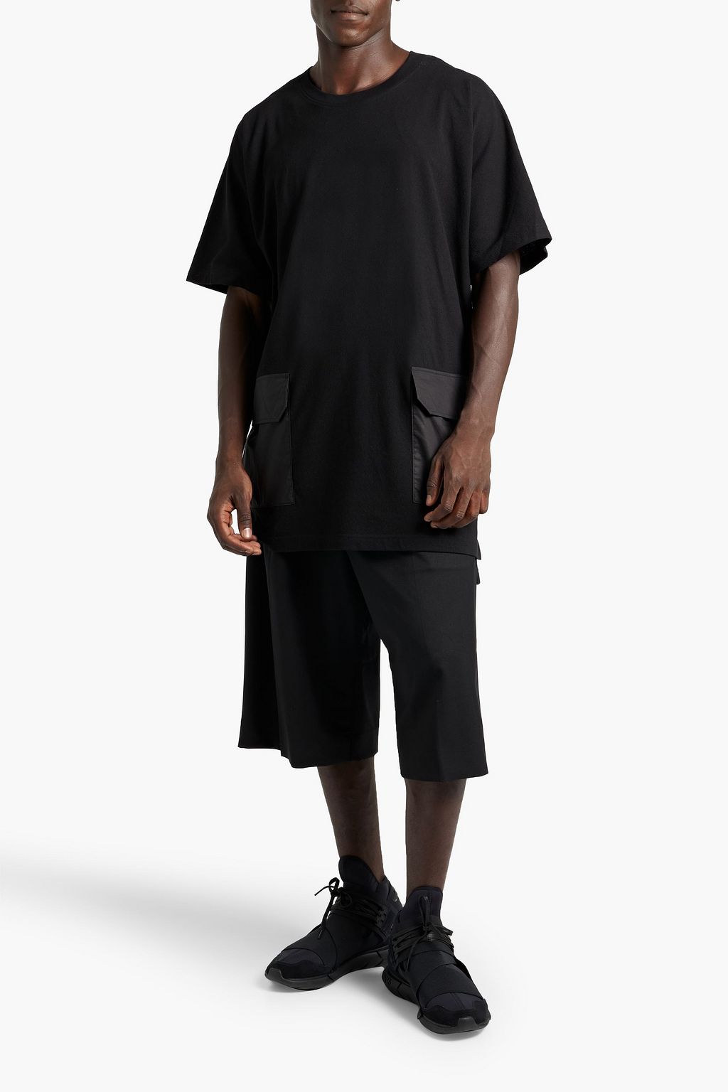 Y-3 Shell-paneled cotton-jersey T-shirt