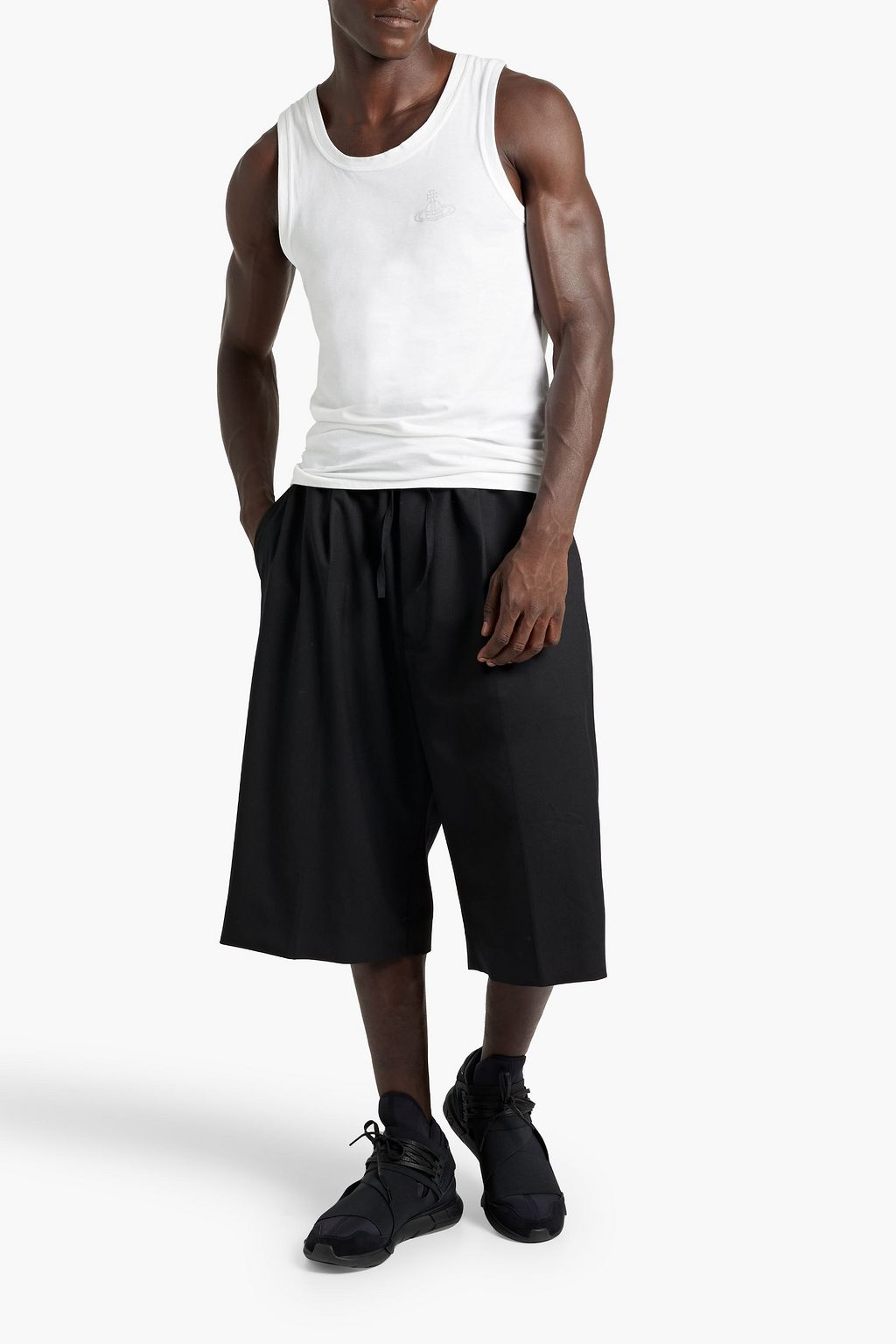 Y-3 Cotton-blend drawstring shorts