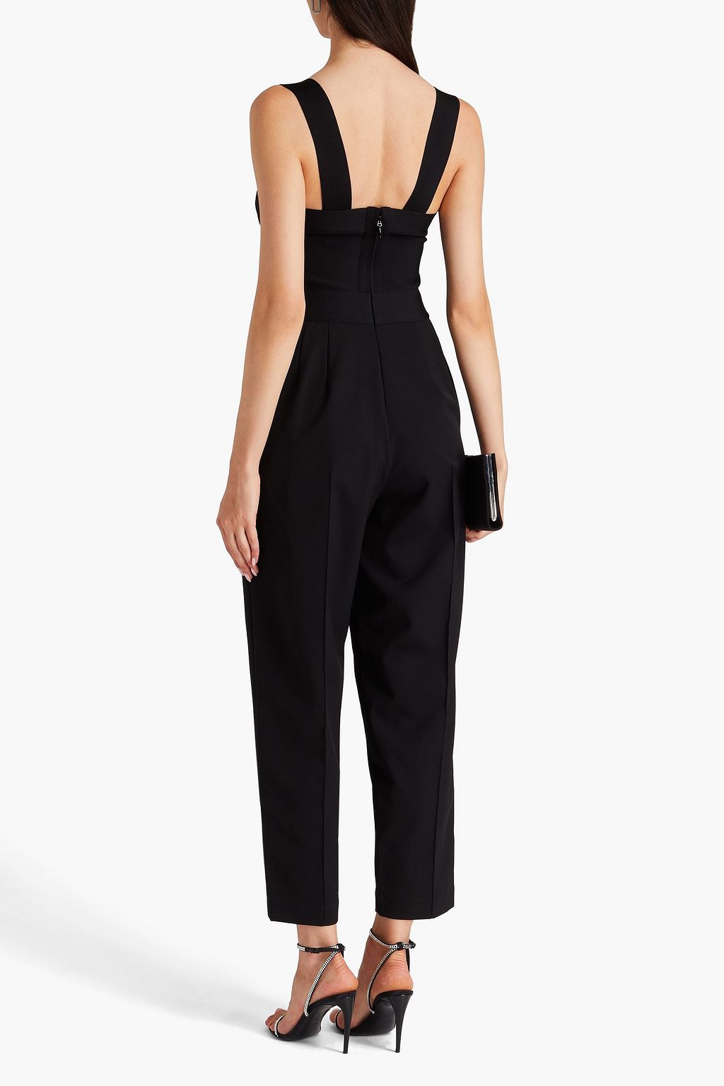 HERVÉ LÉGER Fringed bandage and crepe jumpsuit