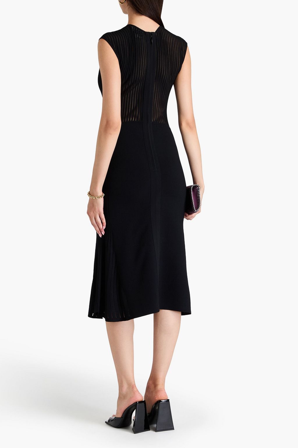 HERVÉ LÉGER Ribbed-knit midi dress