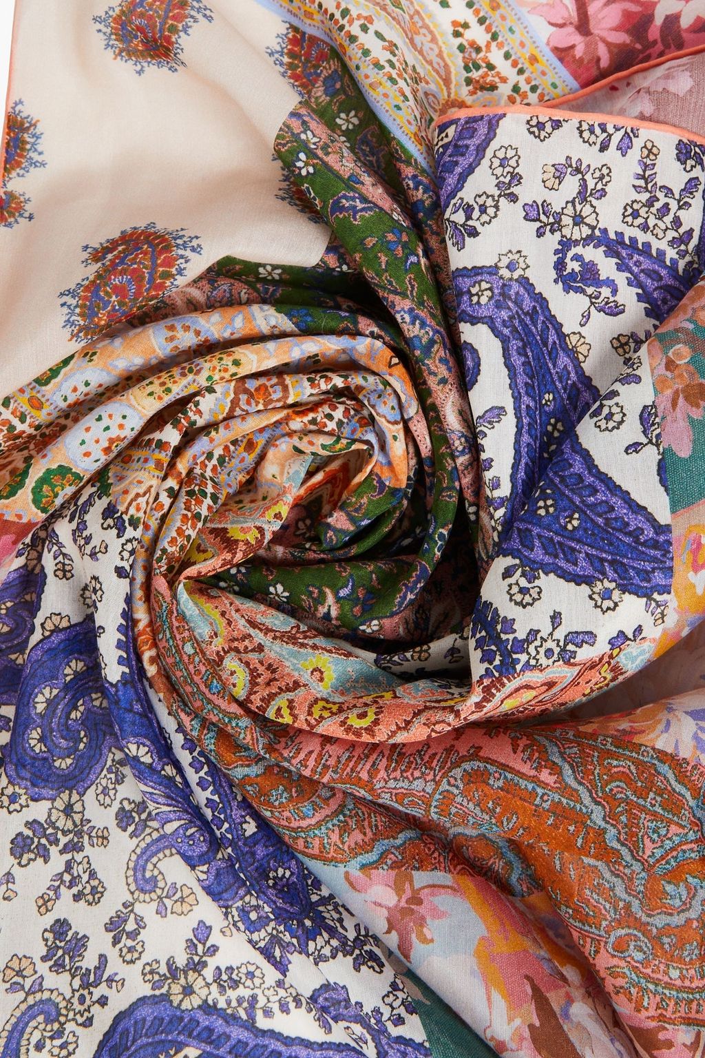ZIMMERMANN Patchwork cotton and silk-blend voile scarf