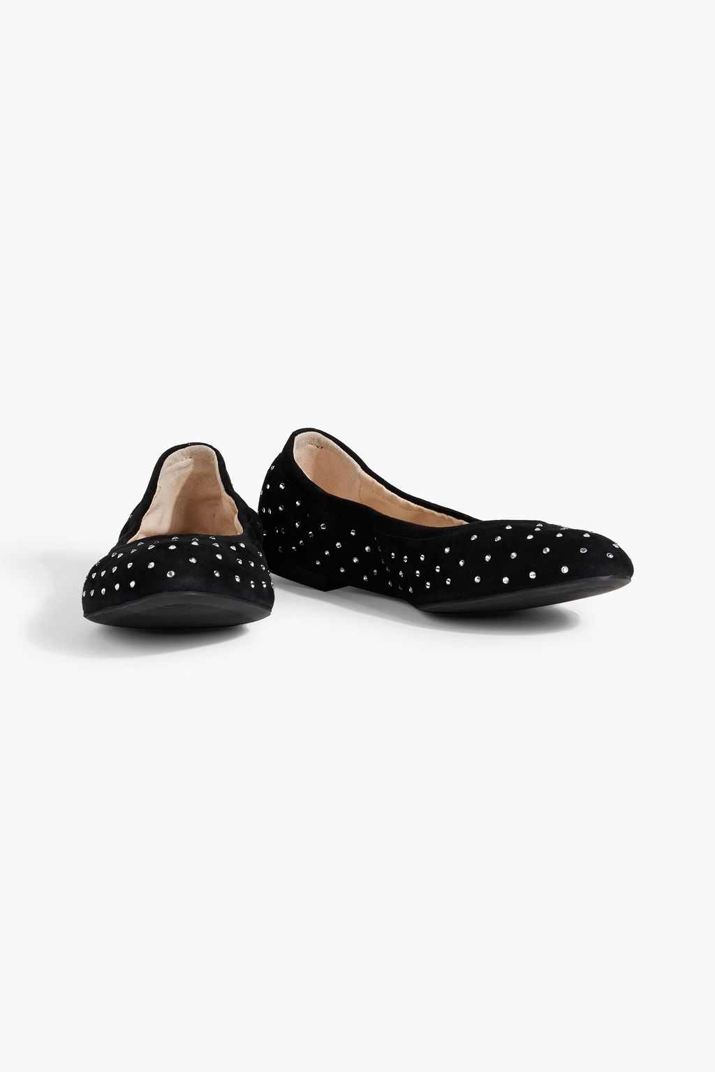 STUART WEITZMAN Bling crystal-embellished suede ballet flats