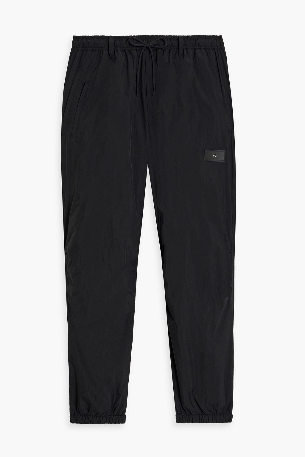 Appliqued padded shell track pants black XXS