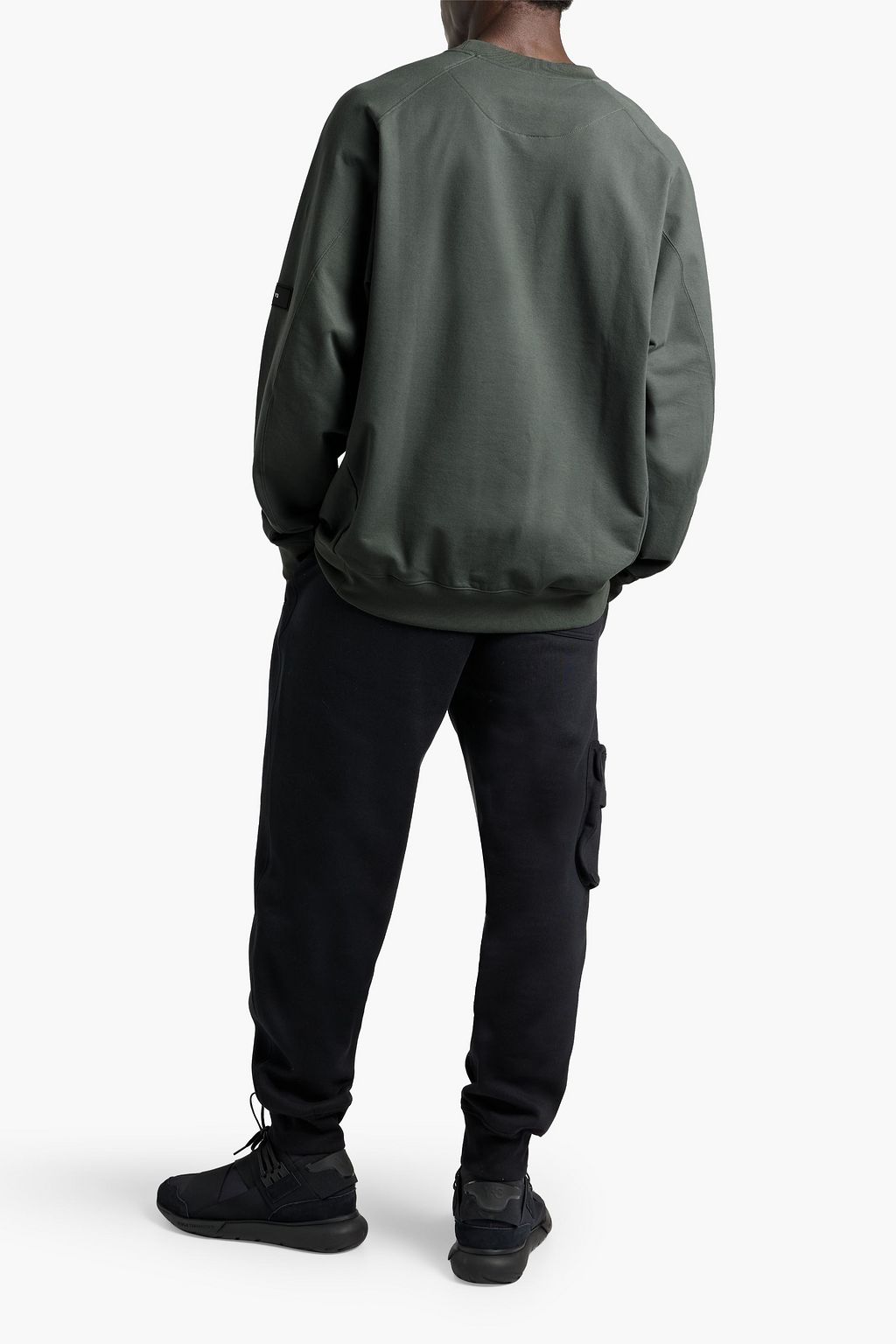 Y-3 Ripstop-paneled French cotton-blend terry sweatshirt