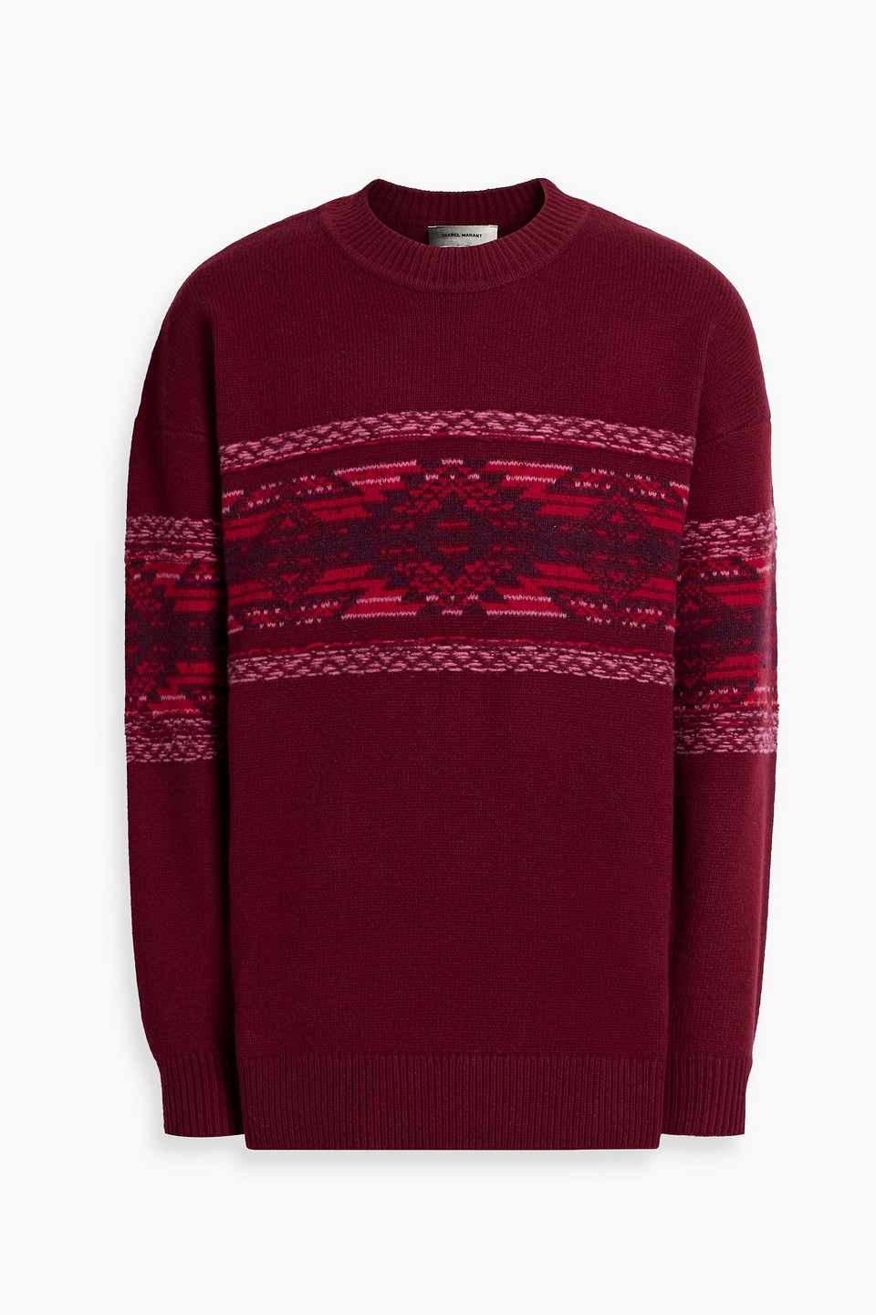 Isabel Marant Fair Isle Wool-blend Sweater In Claret