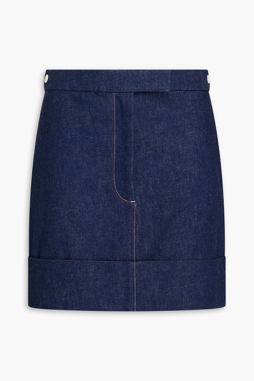 Thom Browne Denim Mini Skirt In Dark Denim
