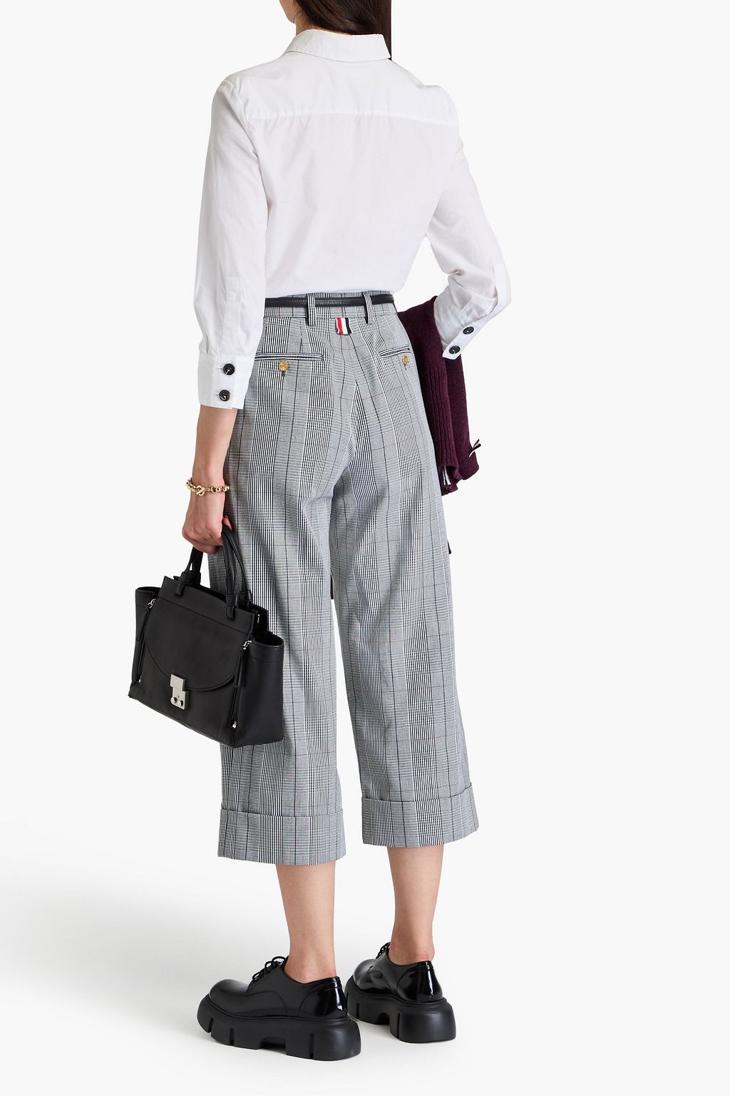 THOM BROWNE بنطلون قصير بأرجل مستقيمة مزين بنقش مربّعات برنس أوف ويلز