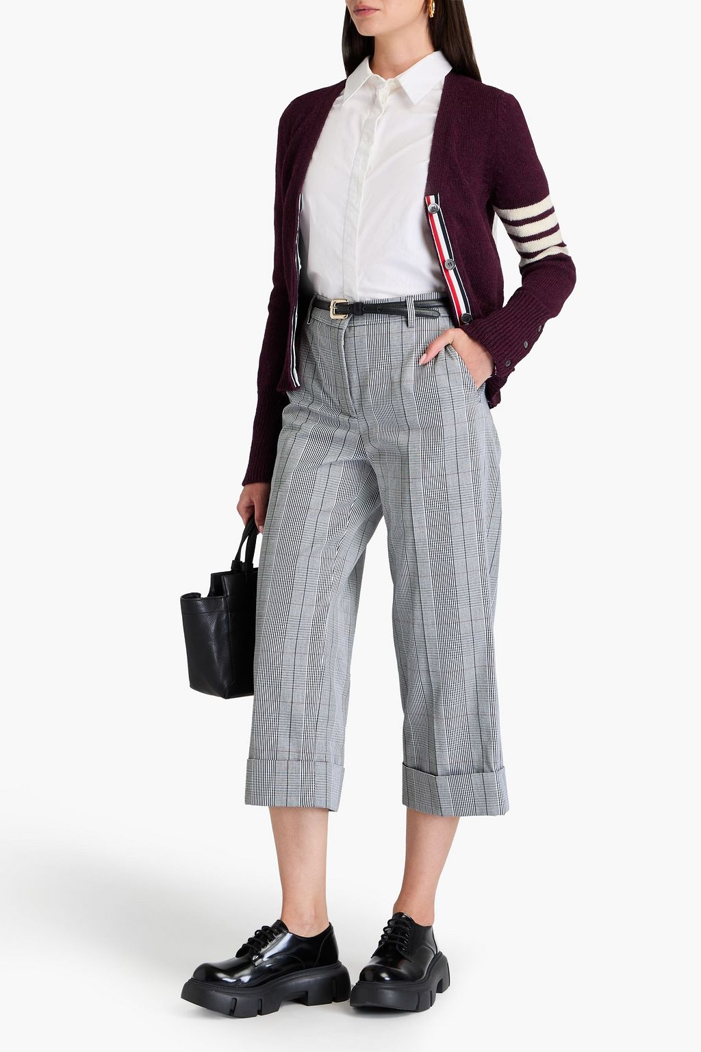 THOM BROWNE بنطلون قصير بأرجل مستقيمة مزين بنقش مربّعات برنس أوف ويلز