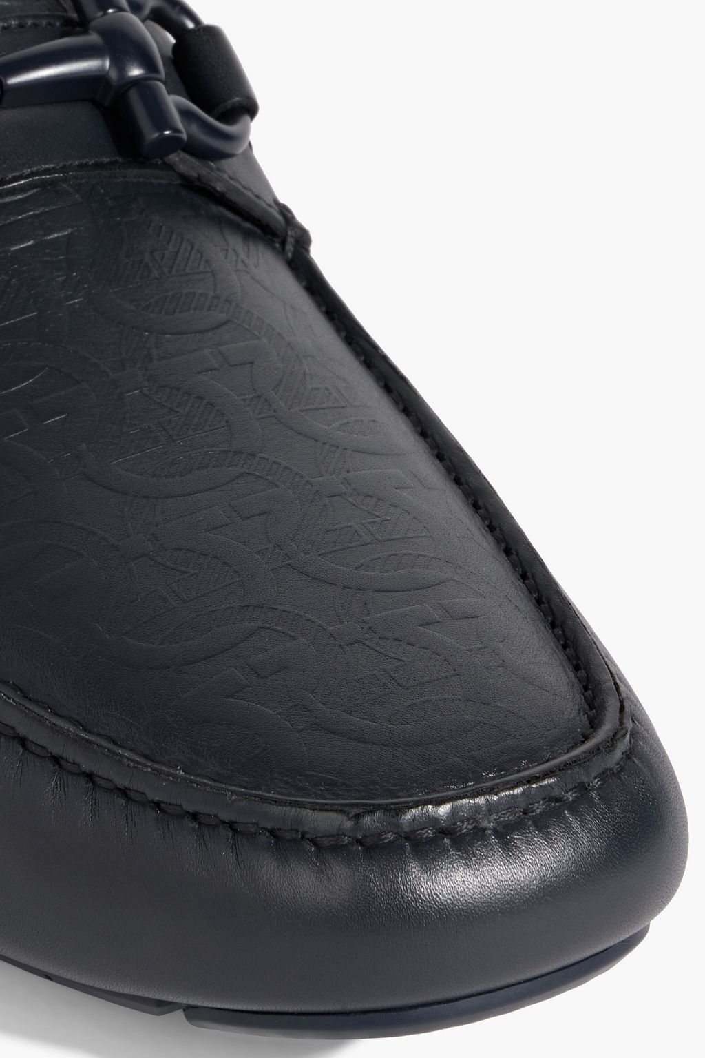FERRAGAMO Embossed leather driving shoes
