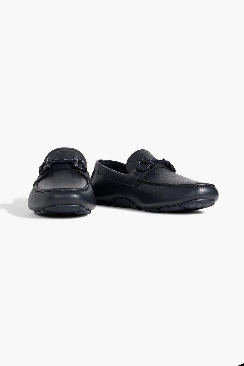 FERRAGAMO Embossed leather driving shoes