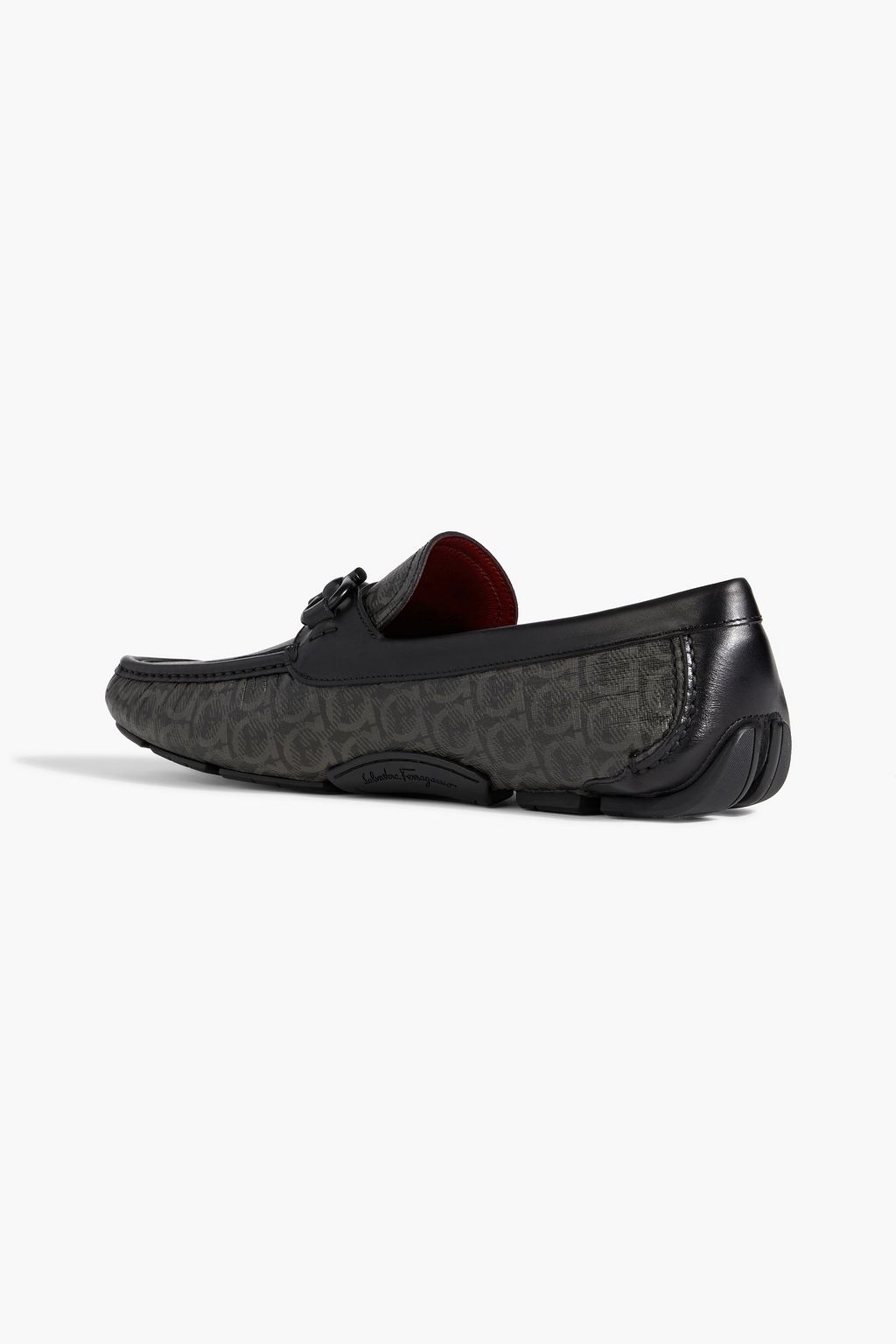 FERRAGAMO Parigi logo-print textured-leather driving shoes