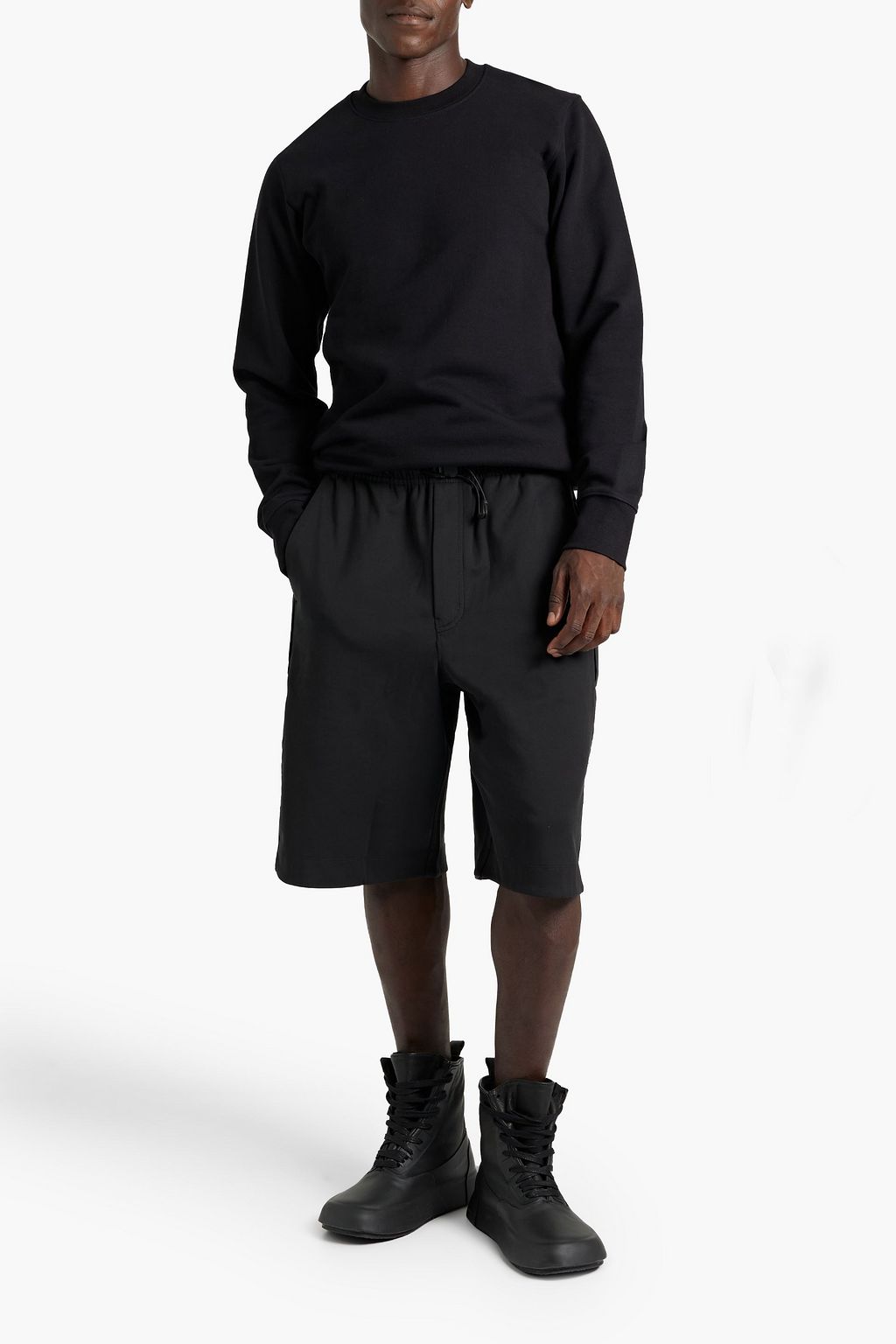 Y-3 Wool-blend drawstring shorts