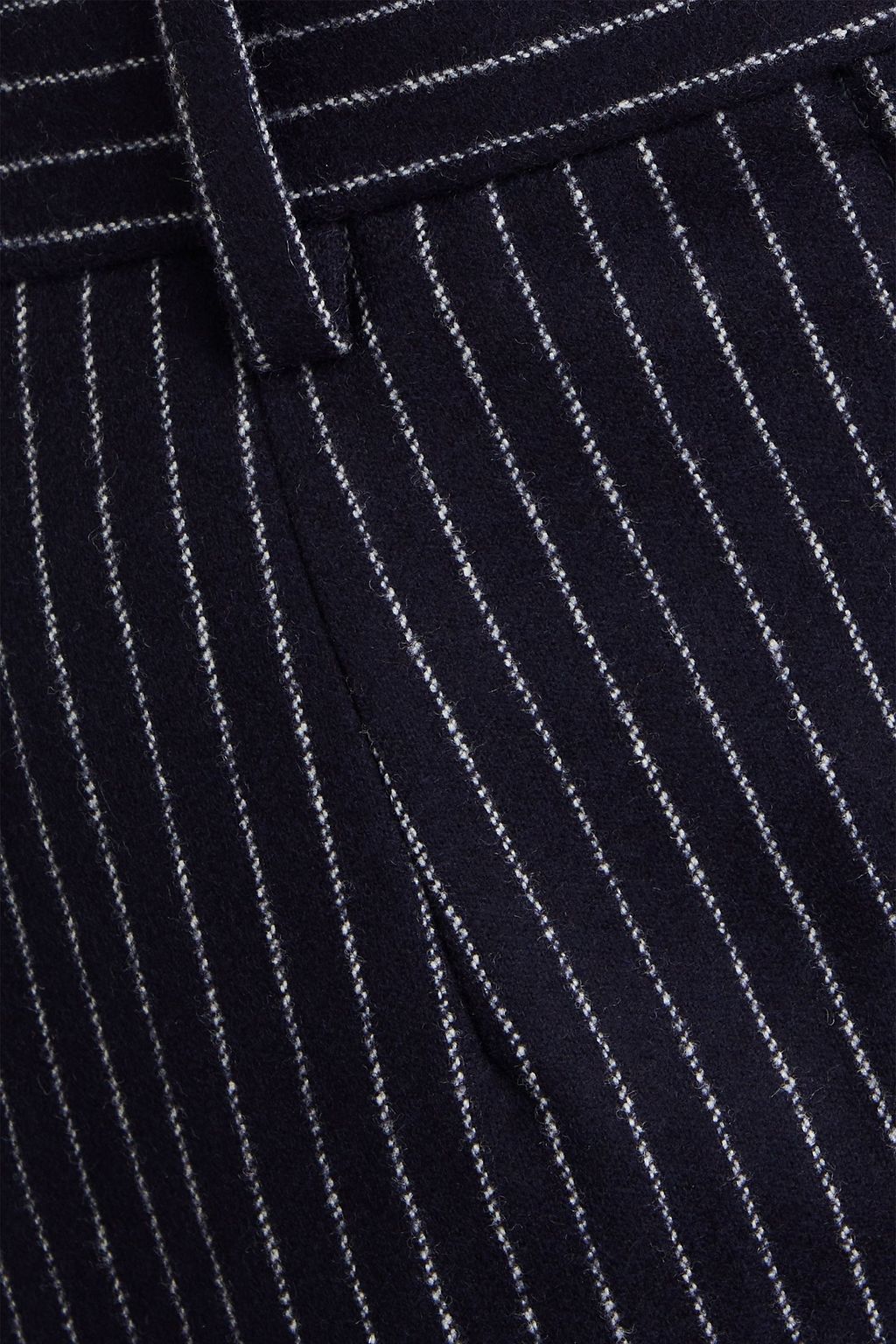 THOM BROWNE Pinstriped wool and cashmere-blend felt mini skirt