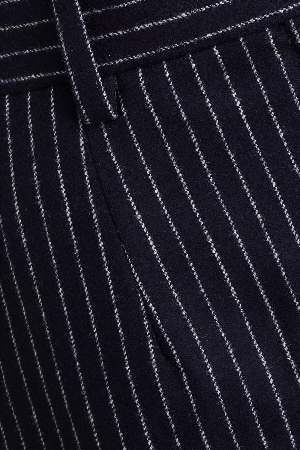 Thom Browne Blue Pinstriped Wool Mini Skirt In Navy