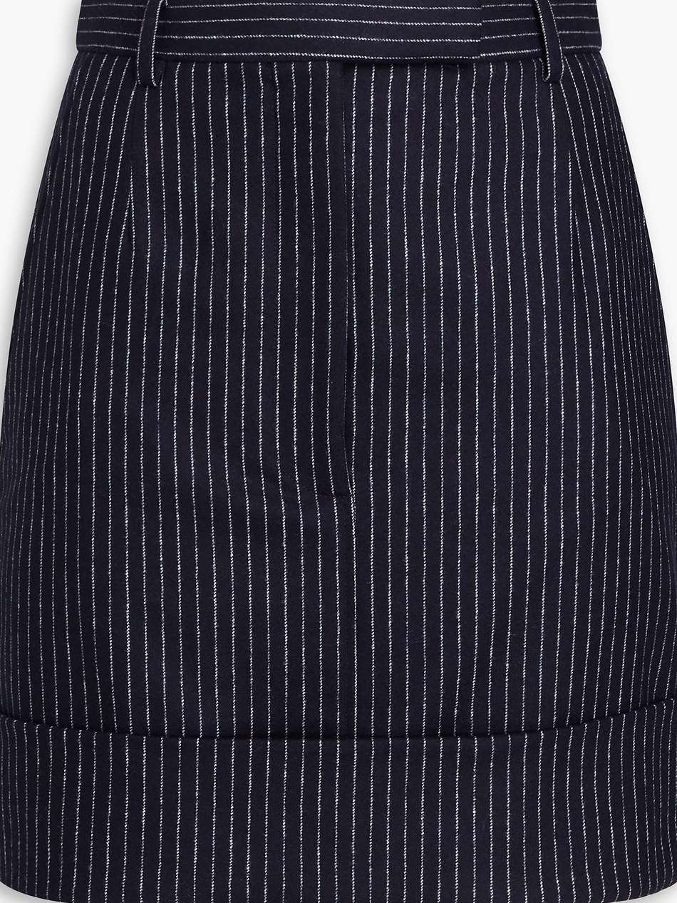 pinstriped wool and cashmere-blend felt mini skirt
