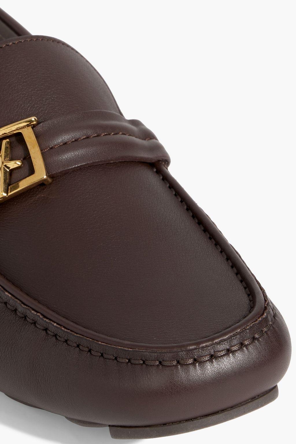 FERRAGAMO Embellished leather driving shoes