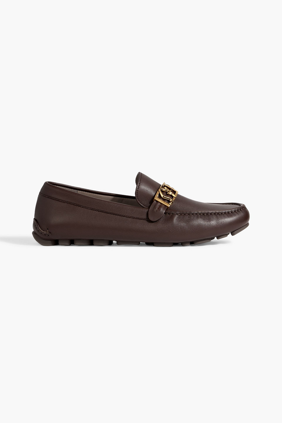 Embellished leather driving shoes