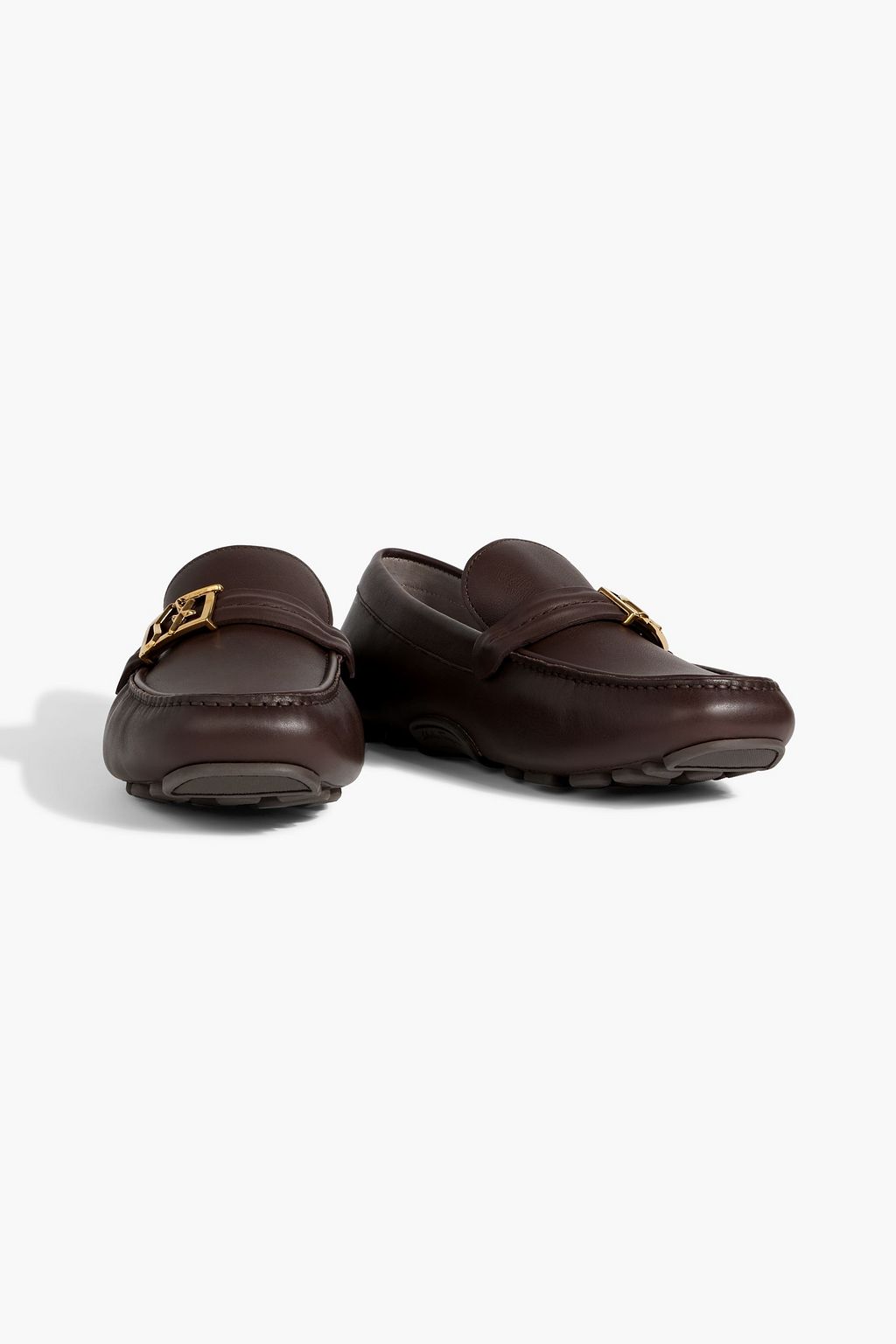 FERRAGAMO Embellished leather driving shoes