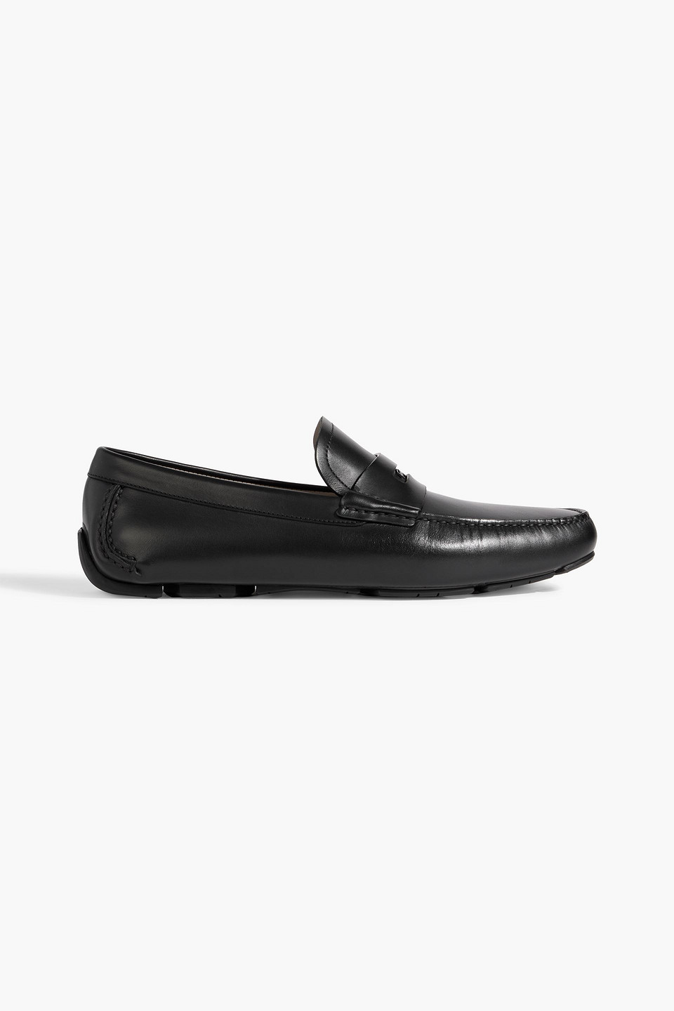 Ferragamo Newton Leather Moccasins In Black