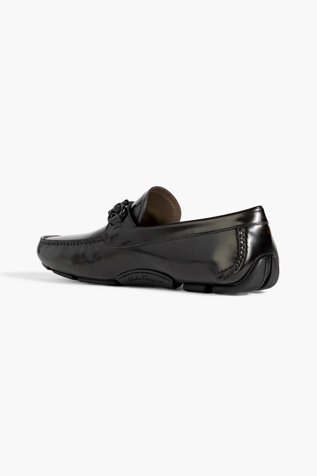 FERRAGAMO Parigi glossed-leather driving shoes
