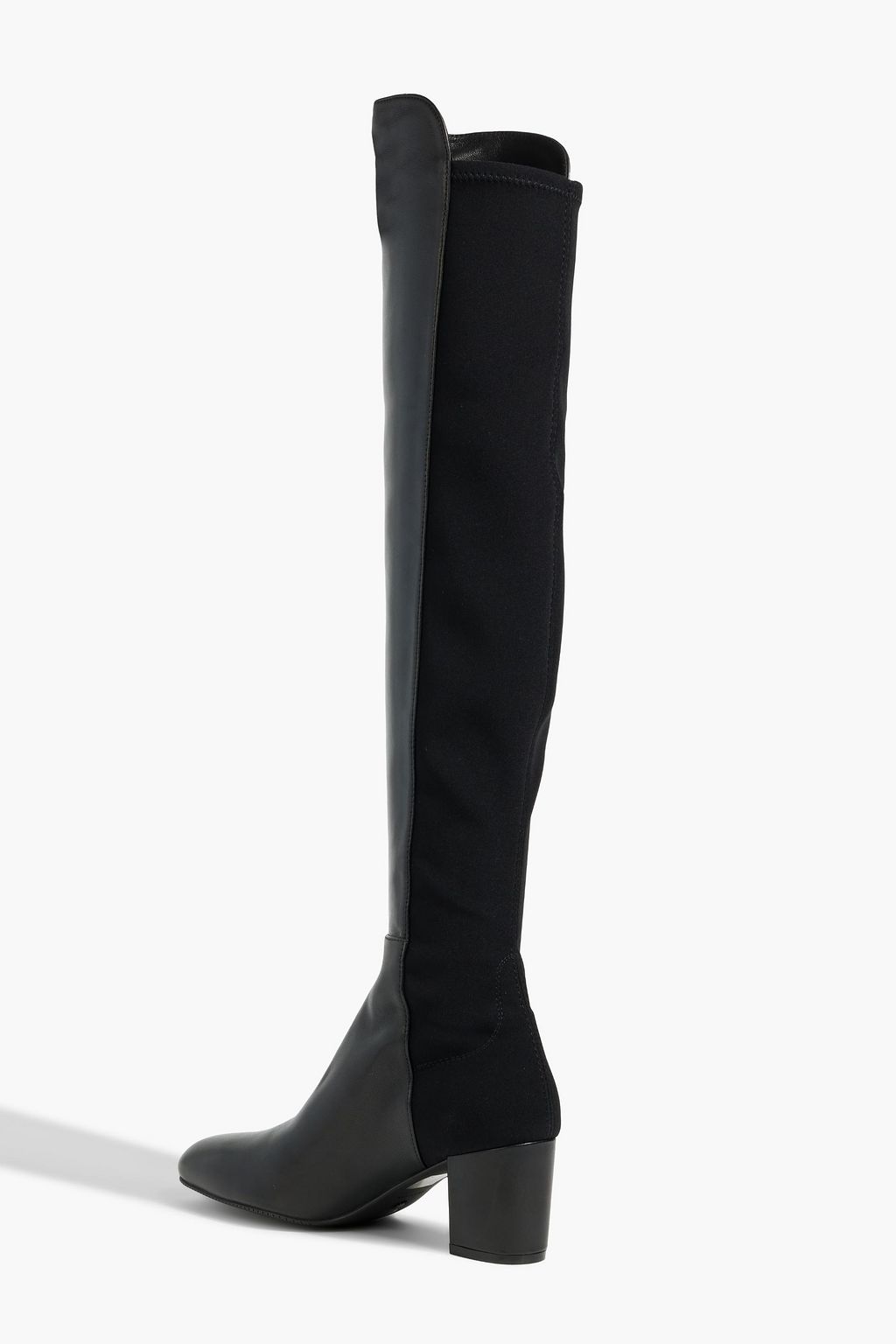 STUART WEITZMAN بوت بطول أعلى الركبة من الجلد وميكرو ستريتش