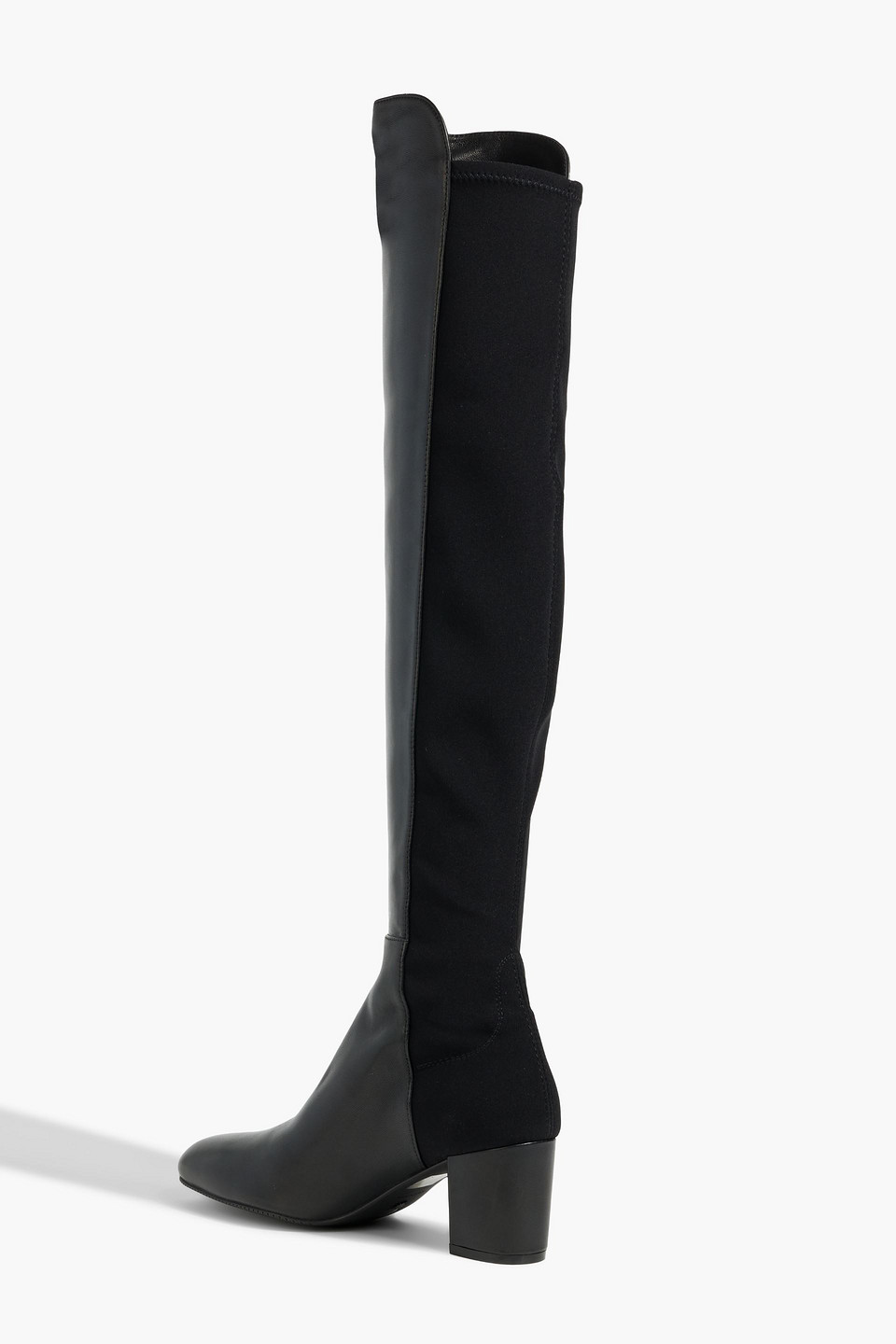 Stuart Weitzman Neoprene And Leather Over-the-knee Boots In Black