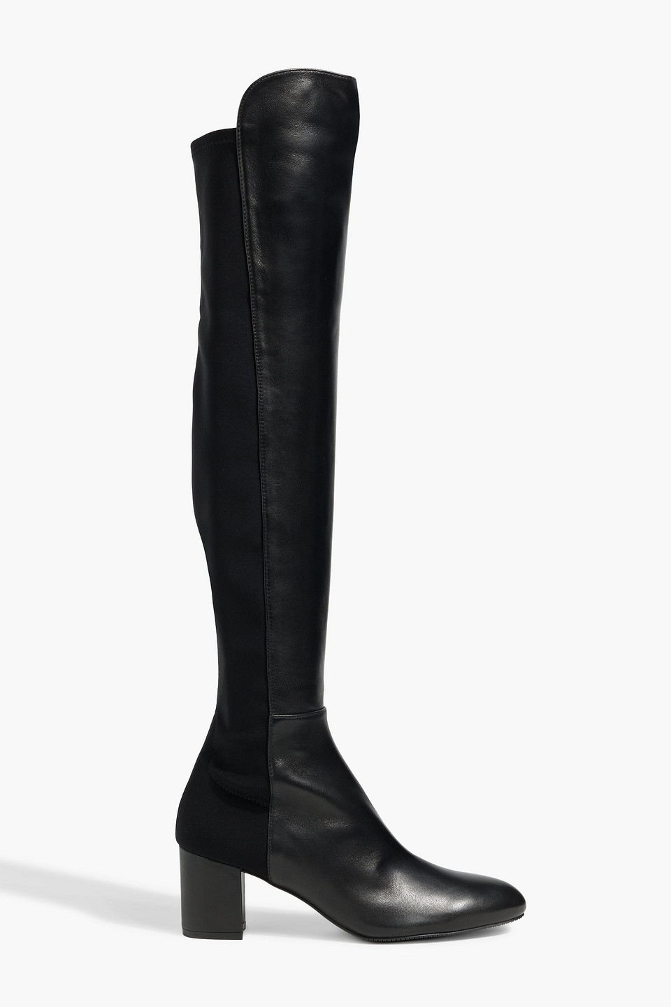 Stuart Weitzman Neoprene And Leather Over-the-knee Boots In Black