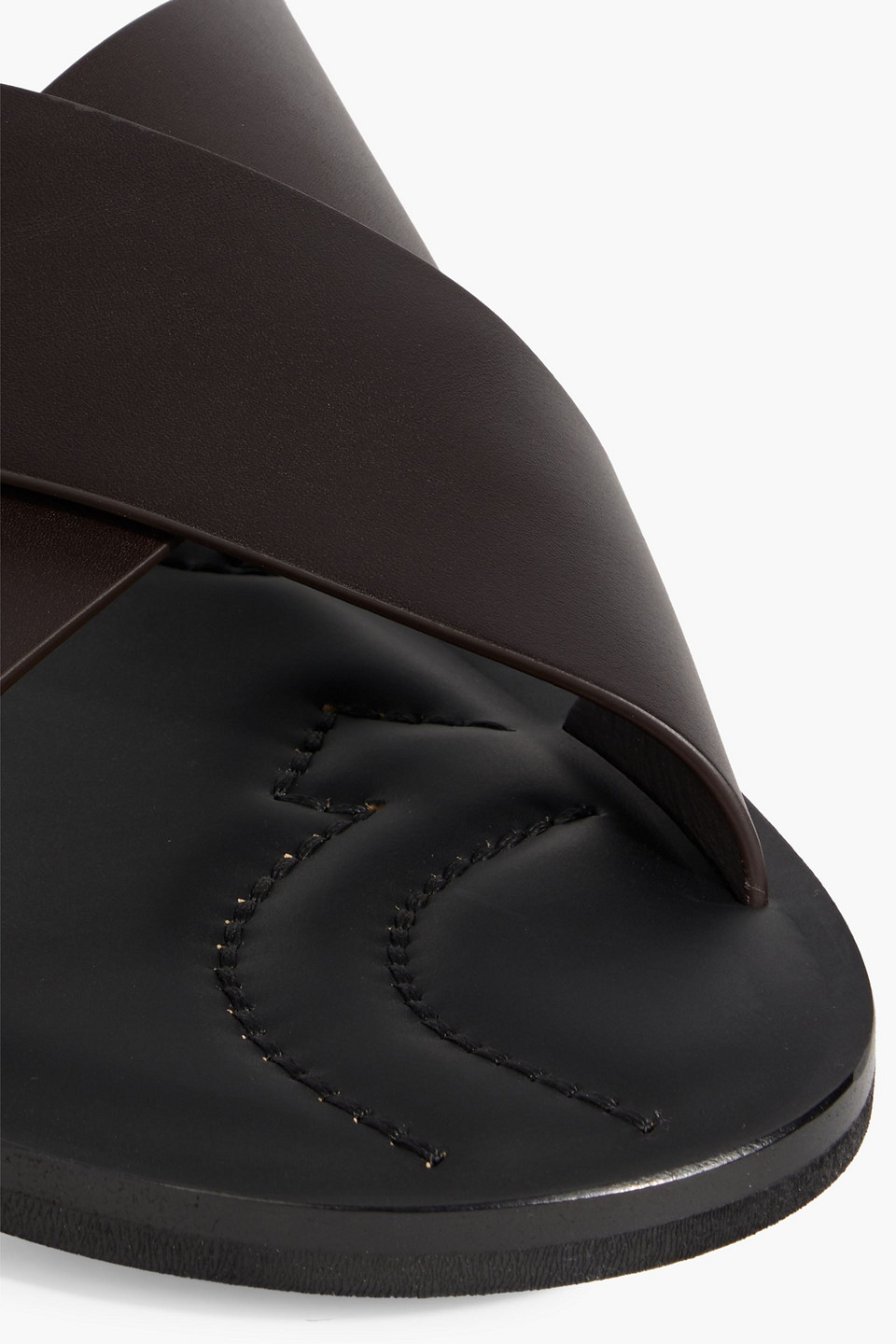 FERRAGAMO LOGAN LEATHER SANDALS