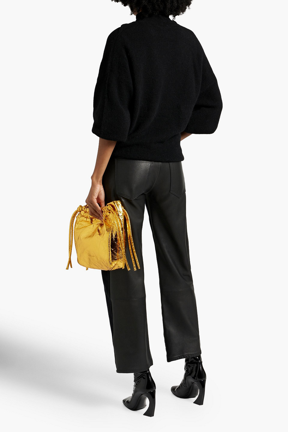 A.L.C JENSEN TWISTED CUTOUT KNITTED TURTLENECK SWEATER