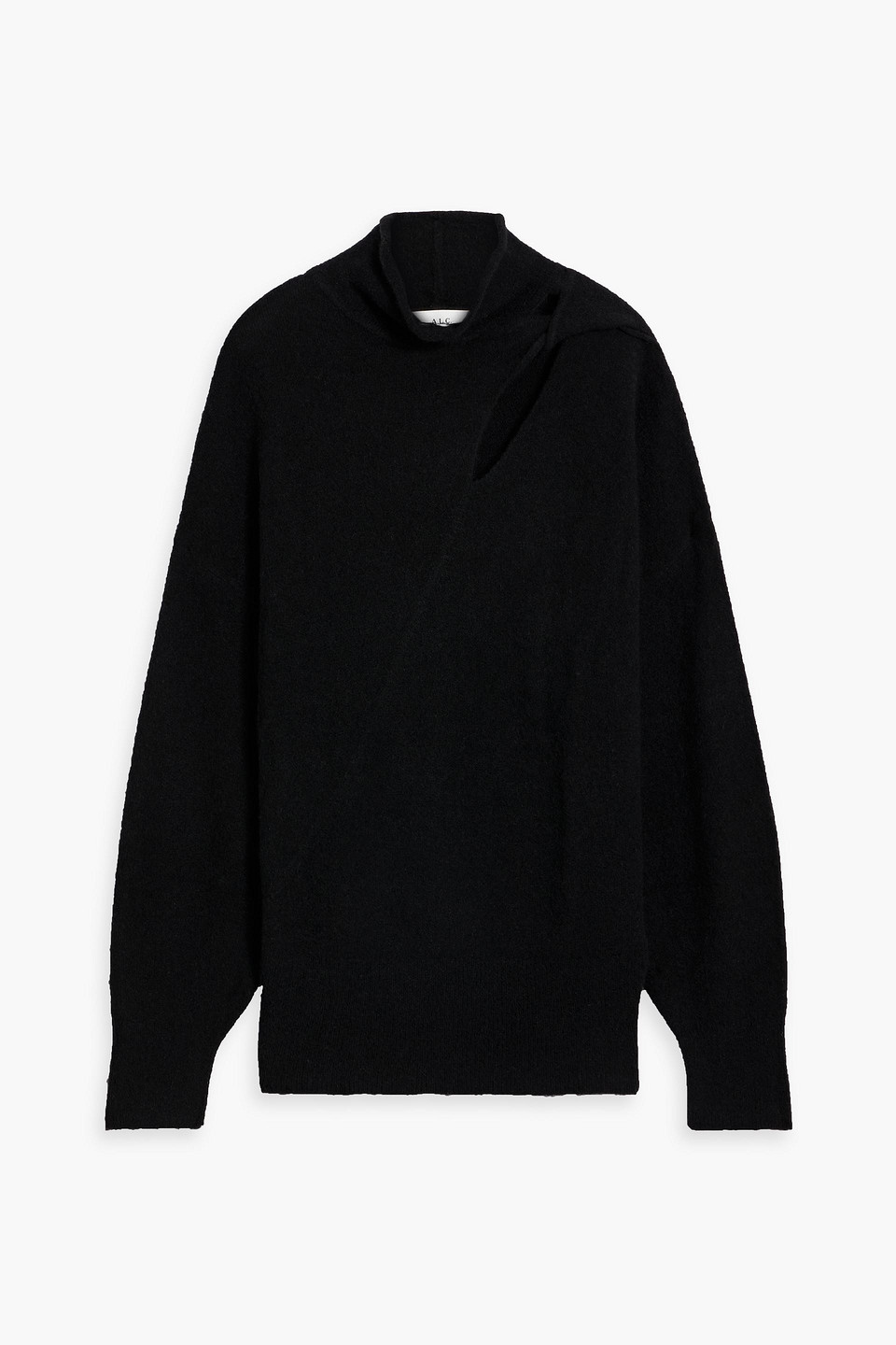 A.l.c Jensen Twisted Cutout Knitted Turtleneck Sweater In Black