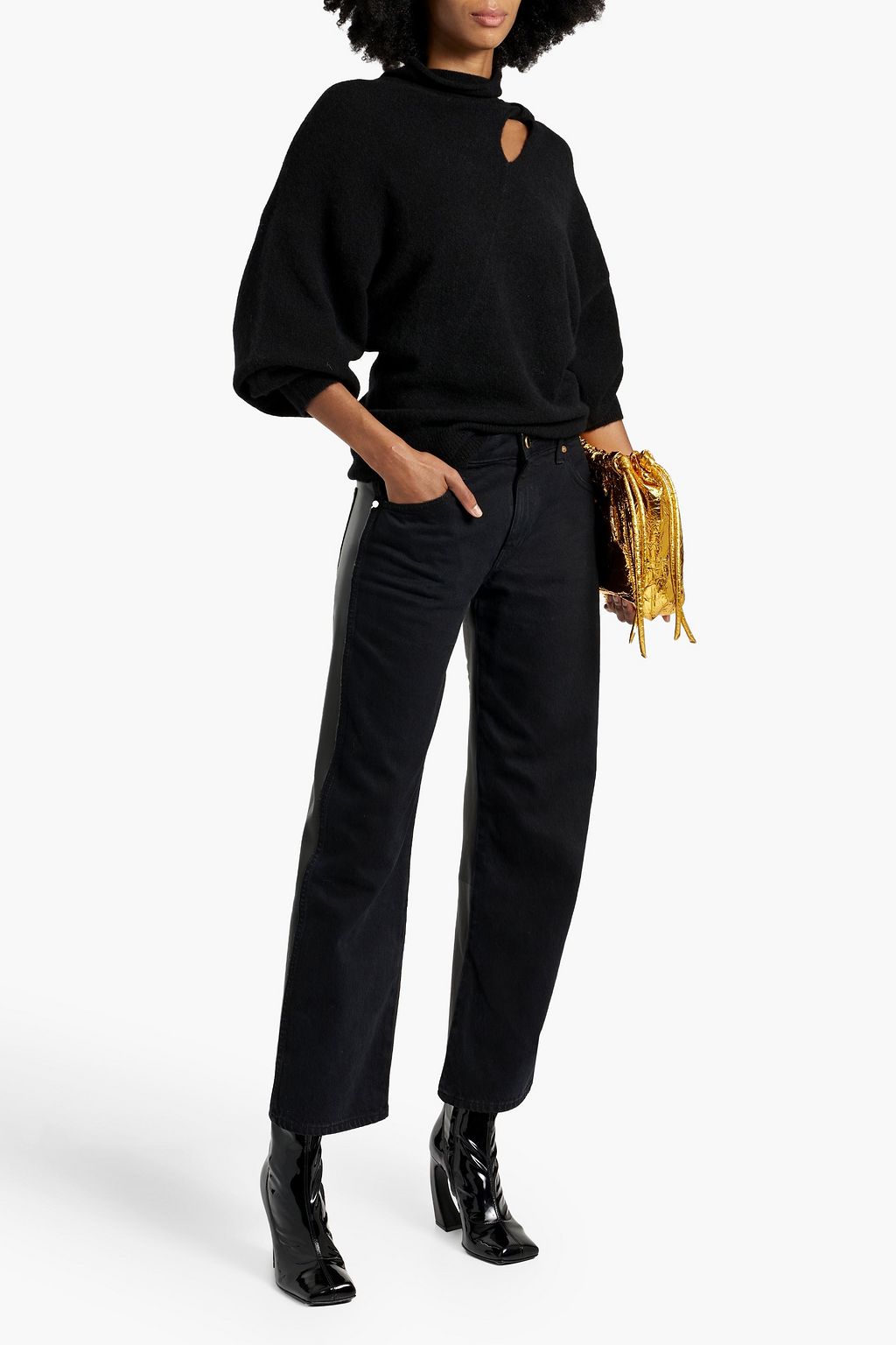 A.L.C. Jensen twisted cutout knitted turtleneck sweater