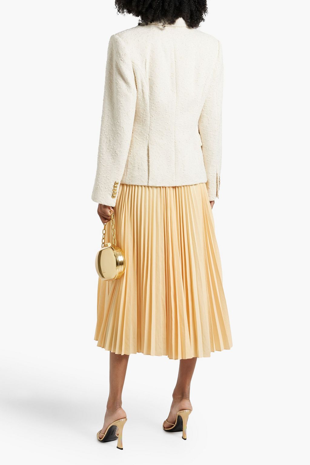 A.L.C. Tatum pleated woven midi skirt